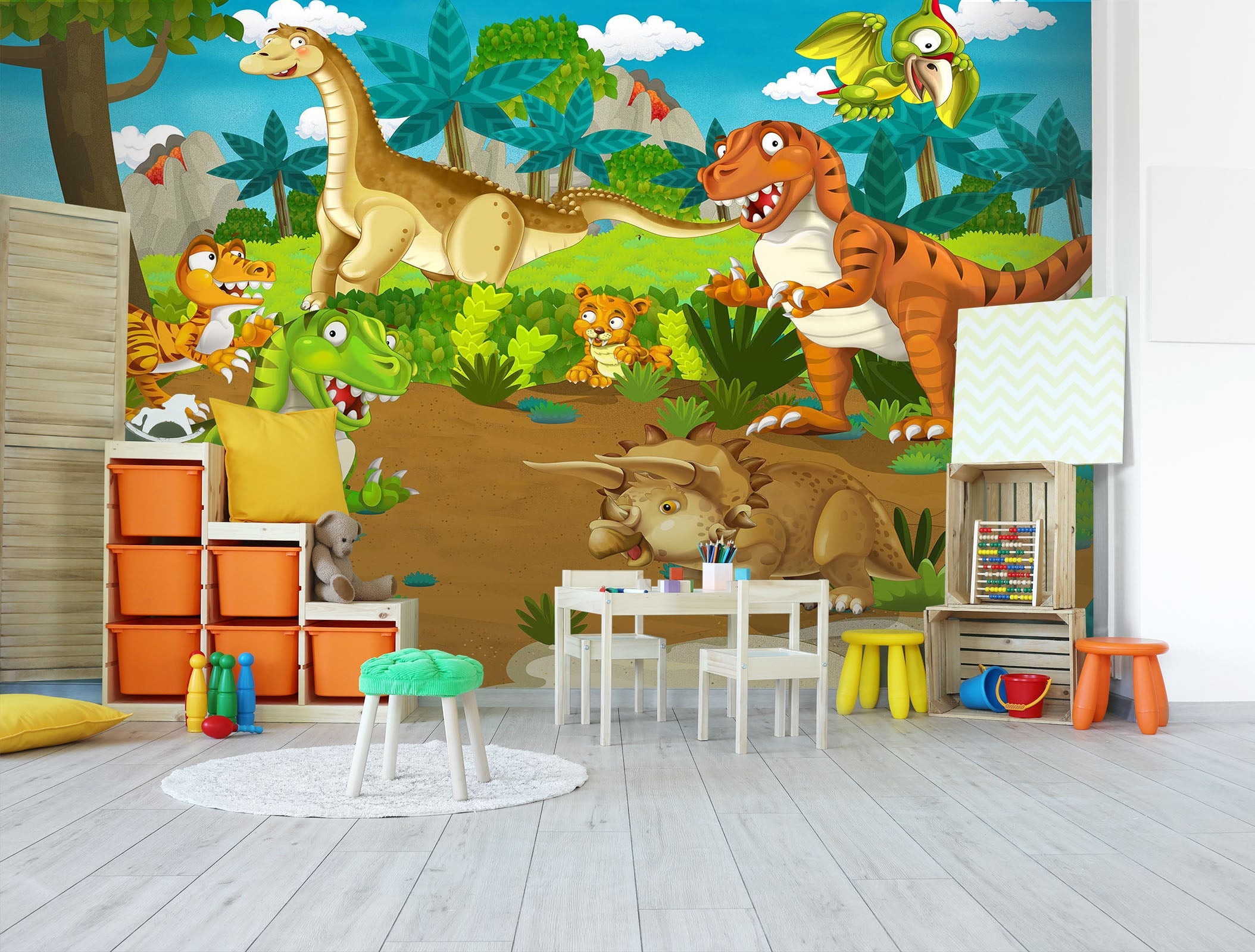 3D Cartoon Dinosa 006 Wall Murals Wallpaper AJ Wallpaper 2