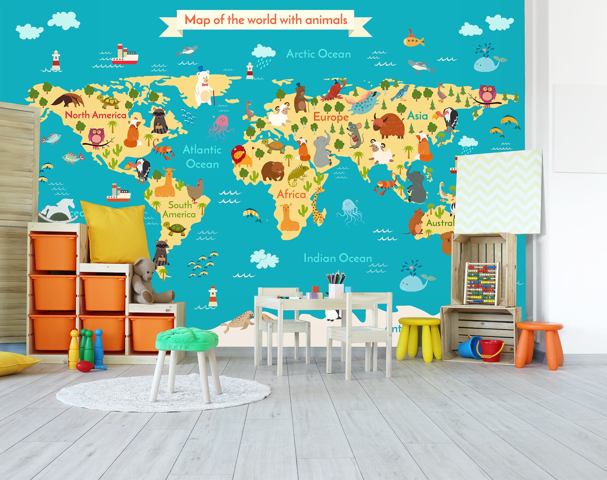 3D Fine Painting 2110 World Map Wall Murals