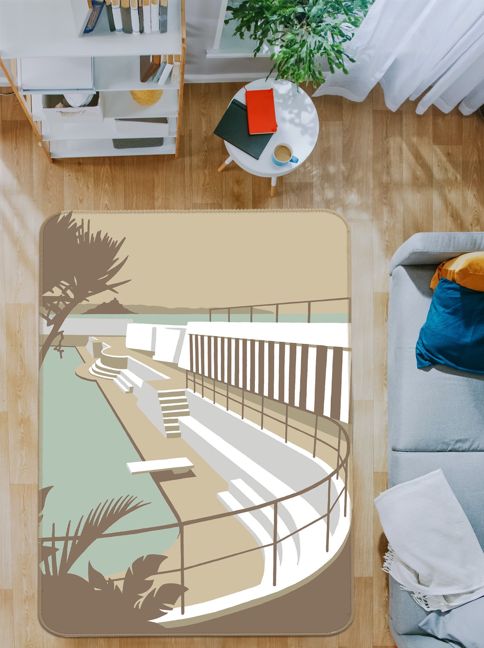 3D Penzance Pool 1130 Steve Read Rug Non Slip Rug Mat