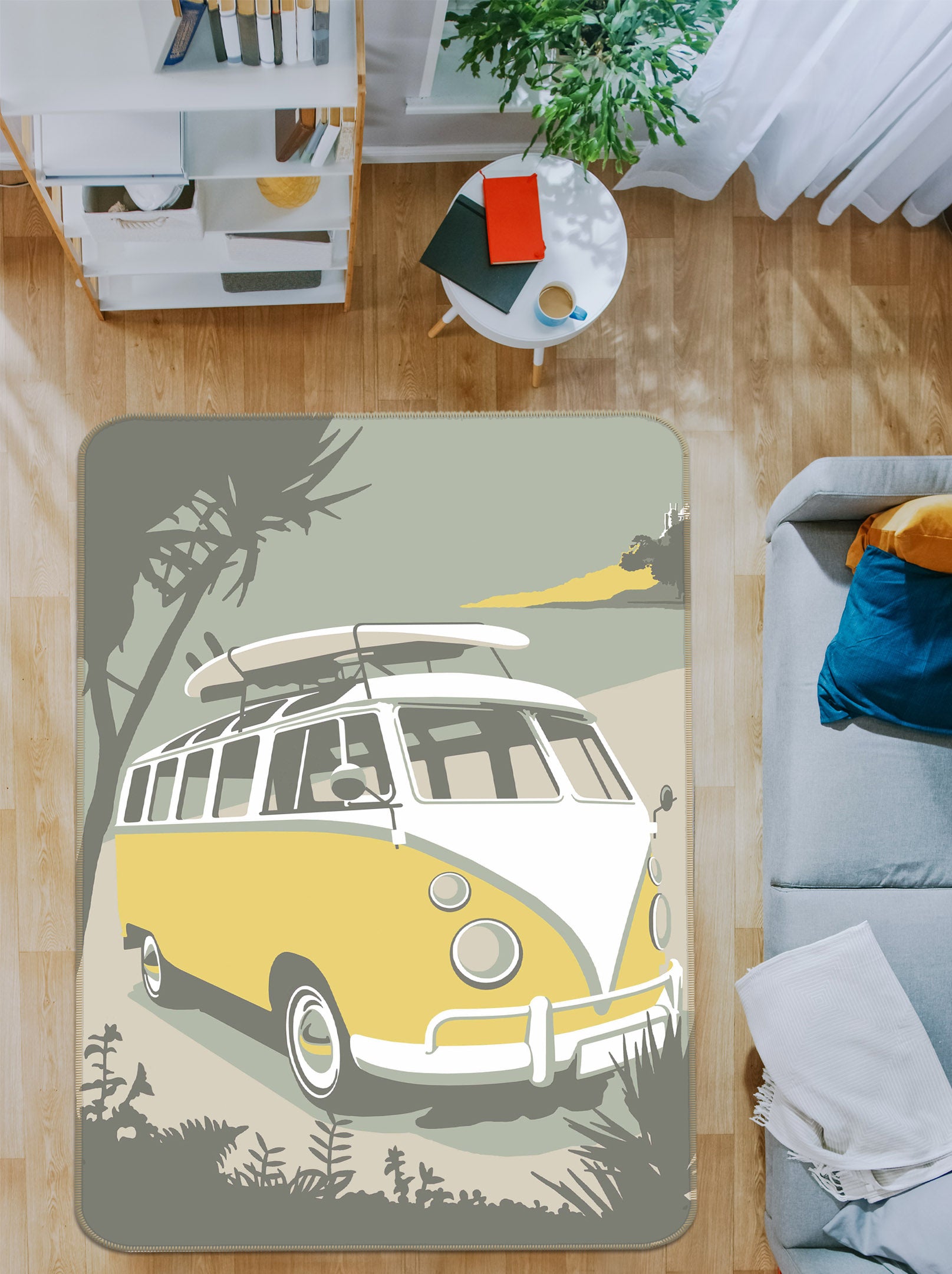 3D Marazion Camper 1121 Steve Read Rug Non Slip Rug Mat