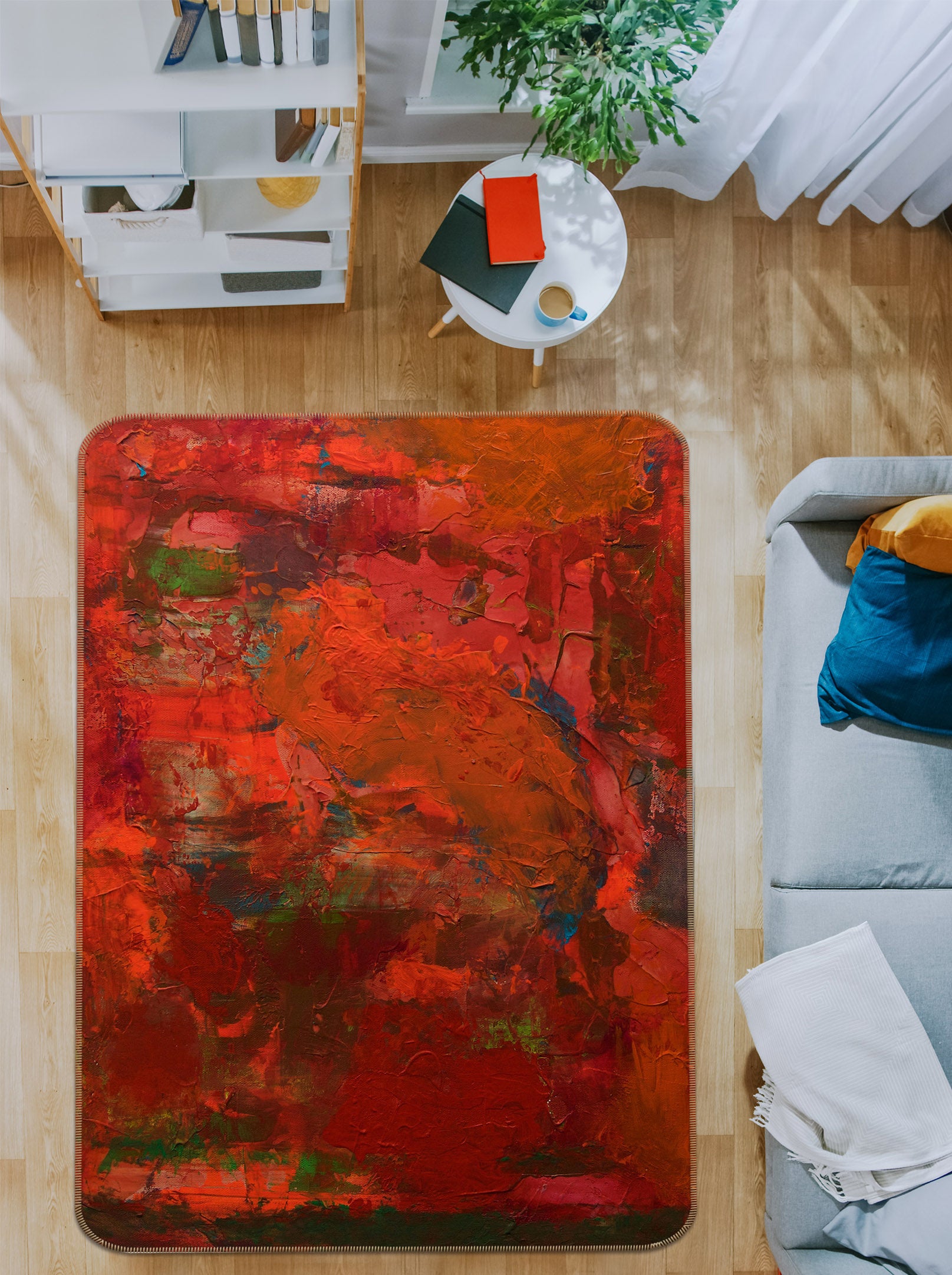 3D Red Manor 1020 Allan P. Friedlander Rug Non Slip Rug Mat