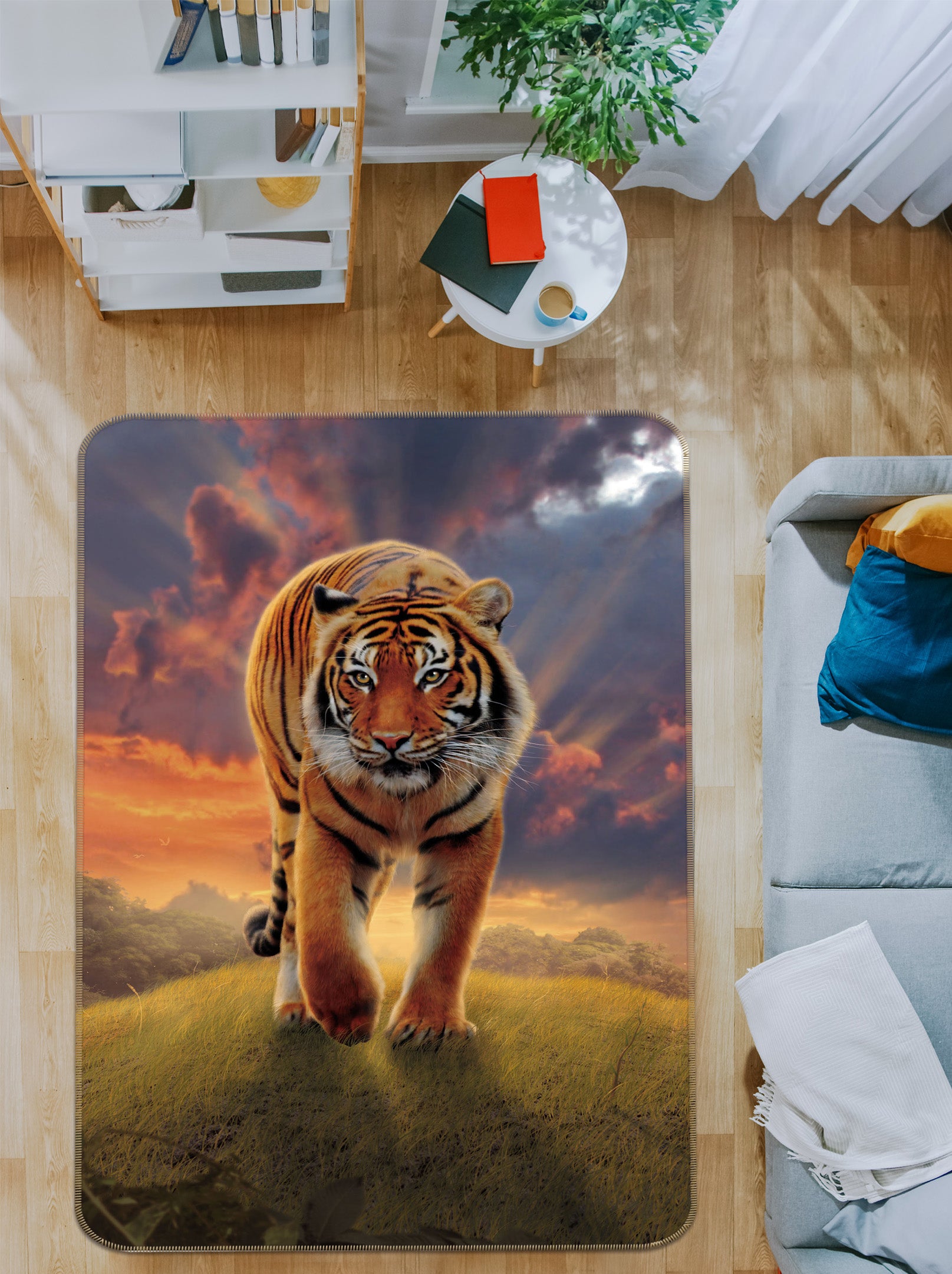 3D Rising Tiger 1061 Vincent Hie Rug Non Slip Rug Mat