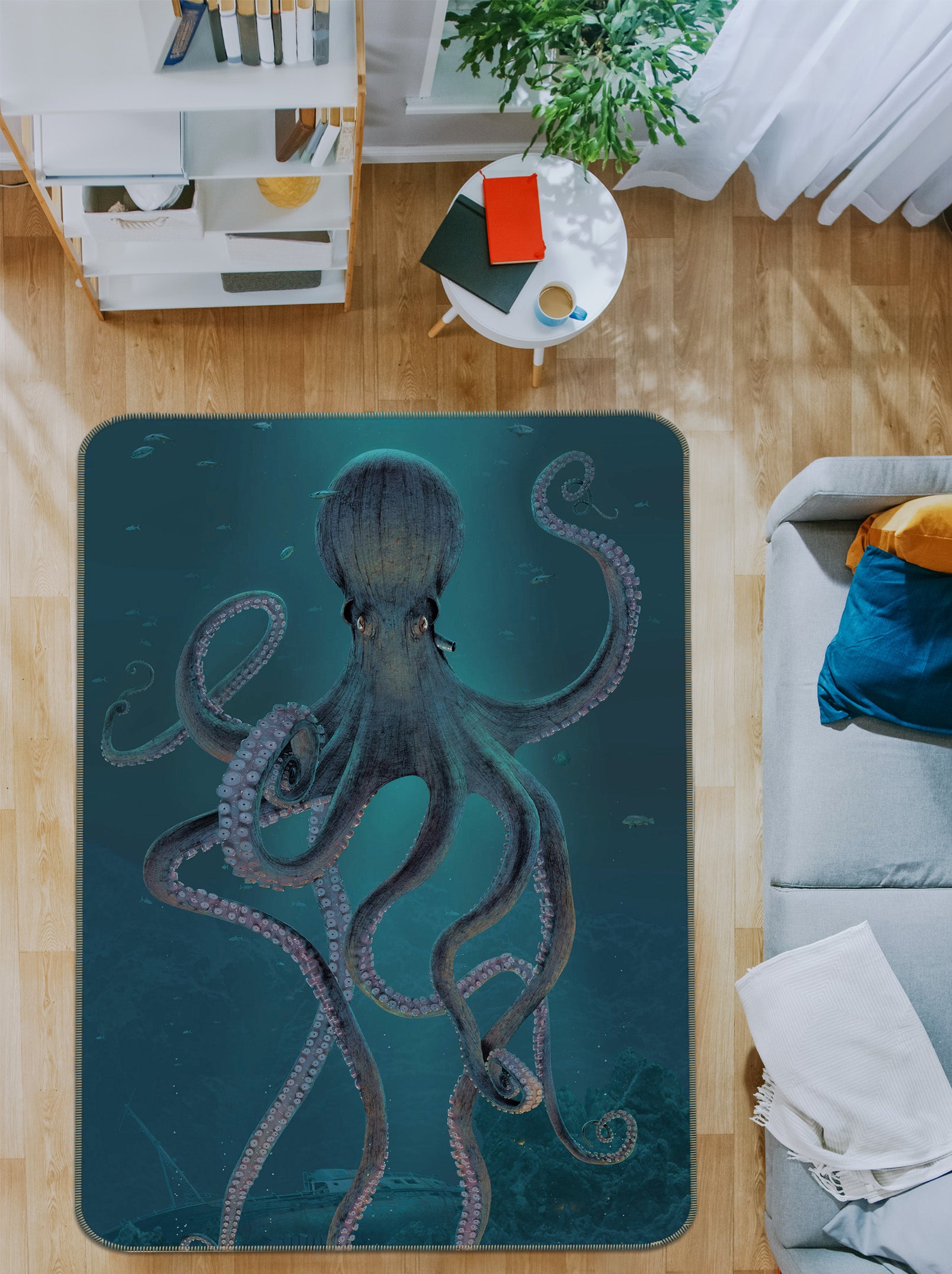 3D Giant Octopus 1038 Vincent Hie Rug Non Slip Rug Mat