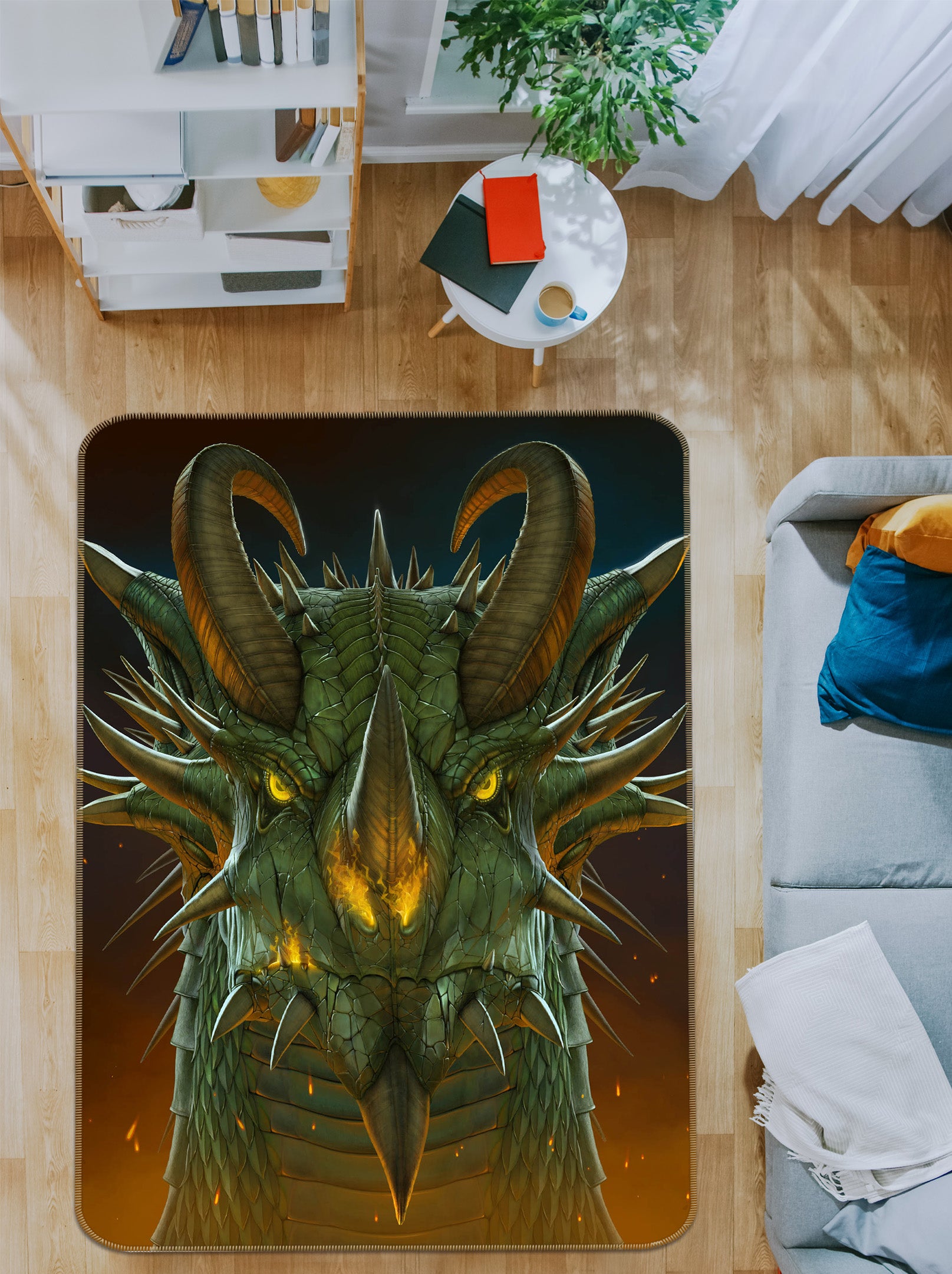 3D Dragon Portrait 1033 Vincent Hie Rug Non Slip Rug Mat