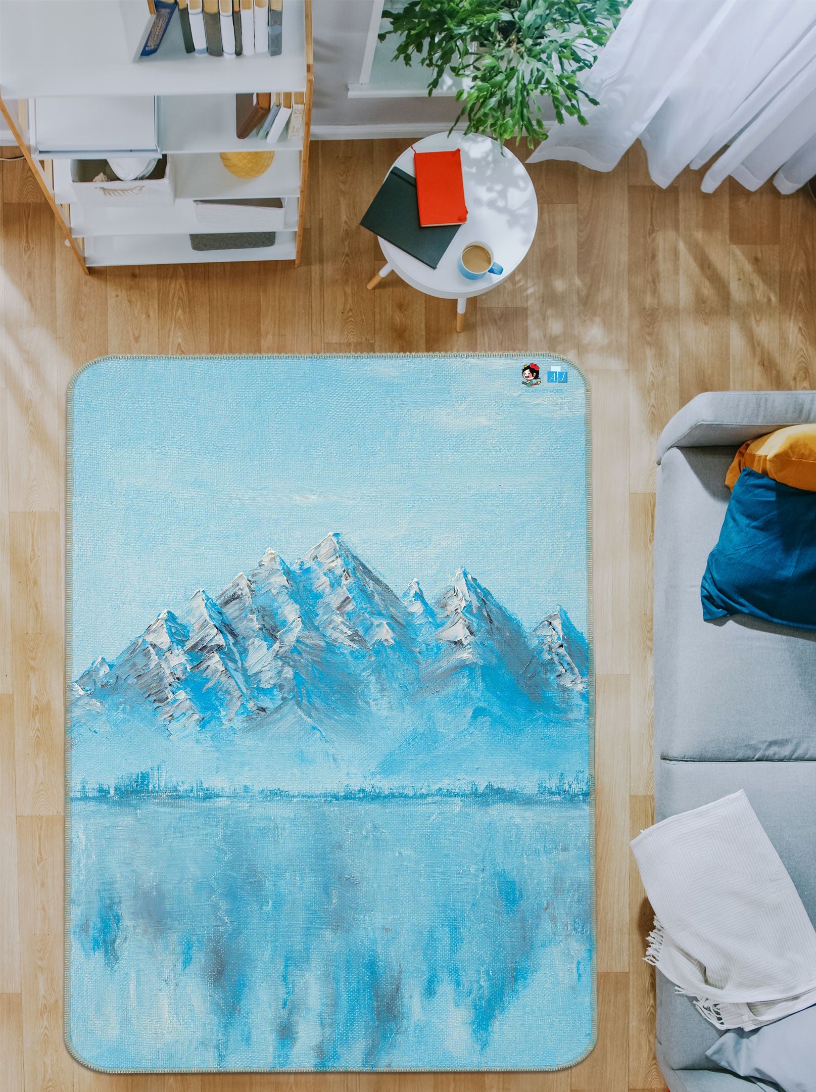 3D Glacier 18101 Marina Zotova Rug Non Slip Rug Mat