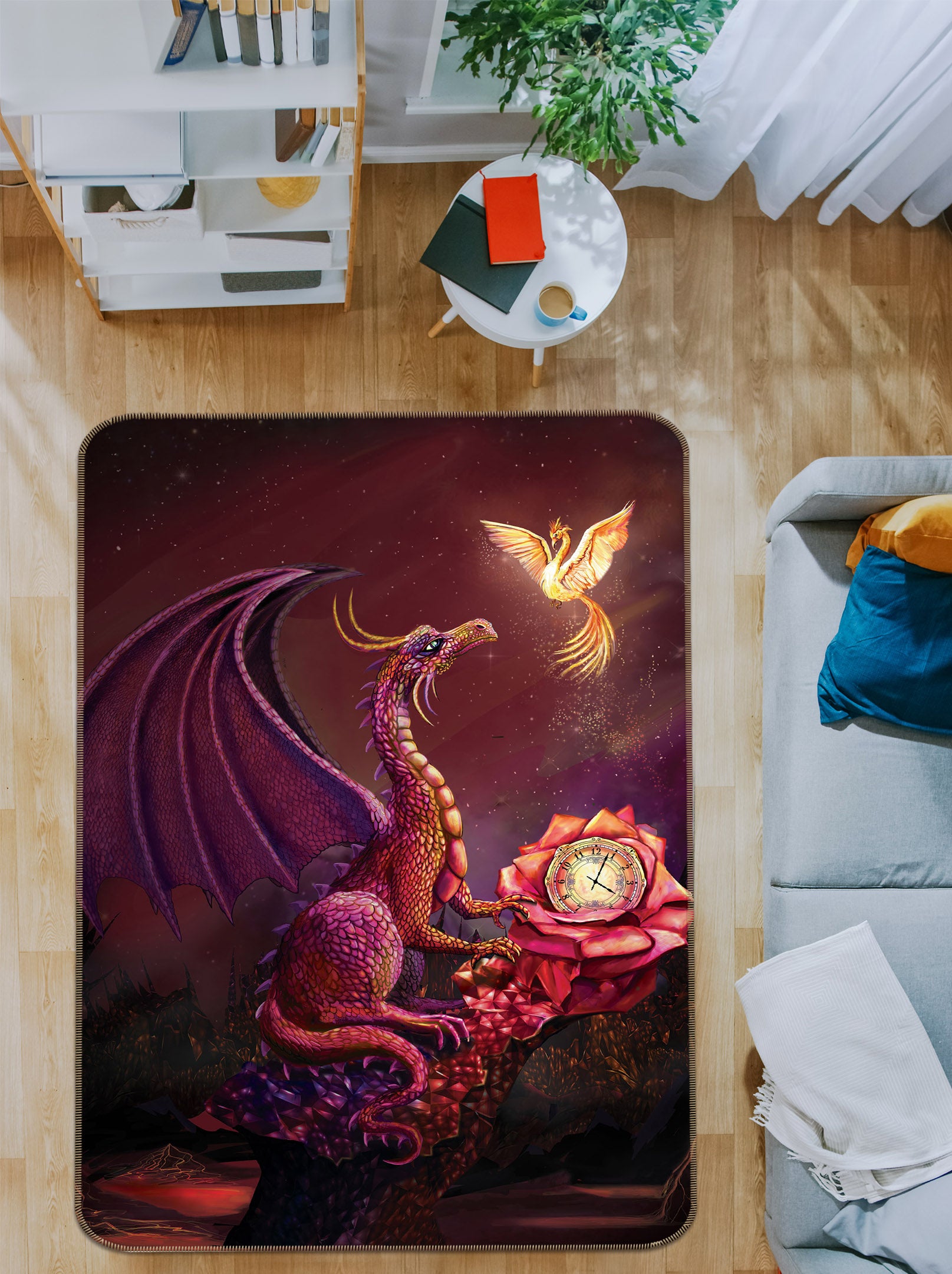 3D Butterfly Dragon 3037 Rose Catherine Khan Rug Non Slip Rug Mat