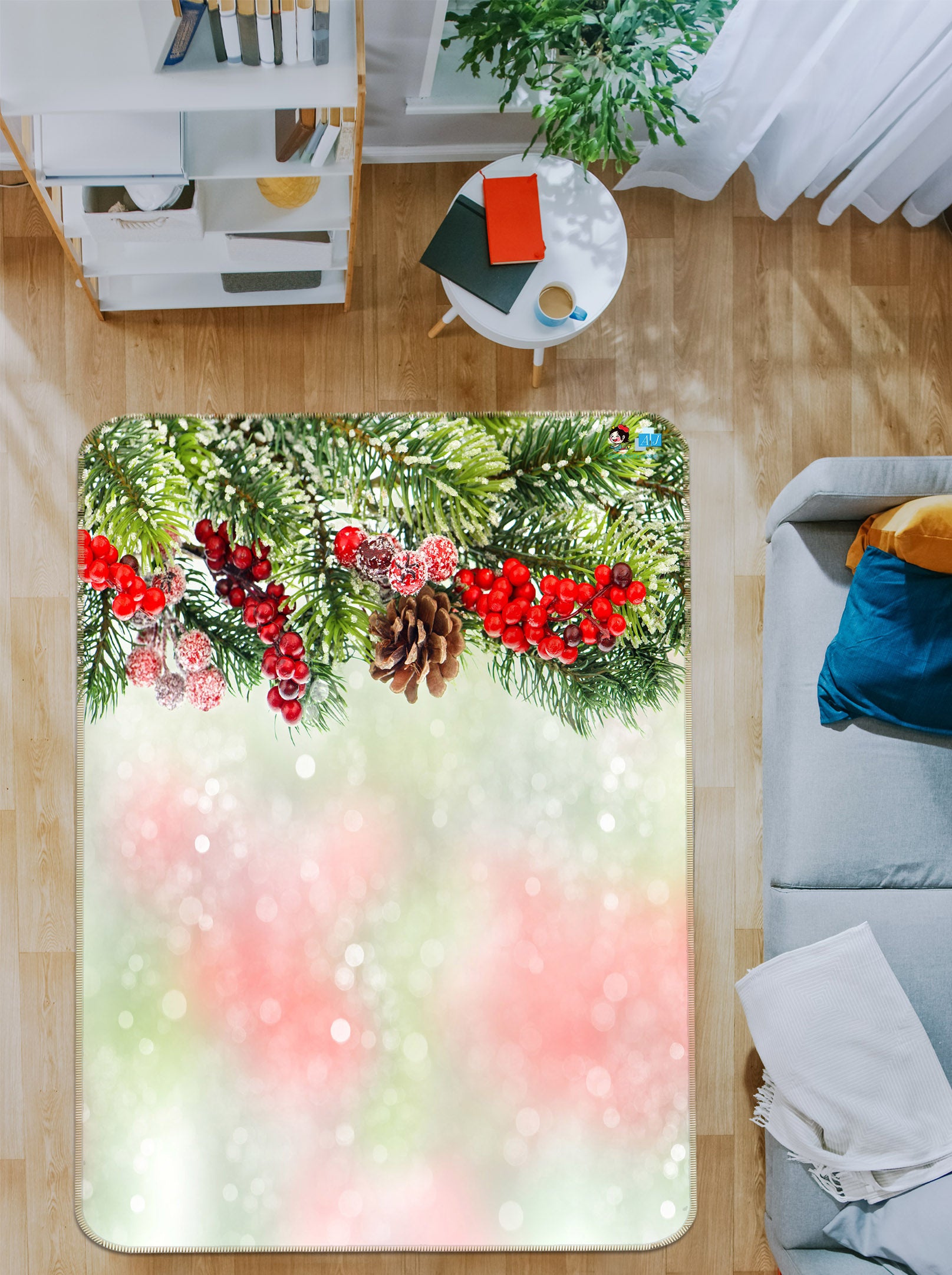 3D Branches 57022 Christmas Non Slip Rug Mat Xmas