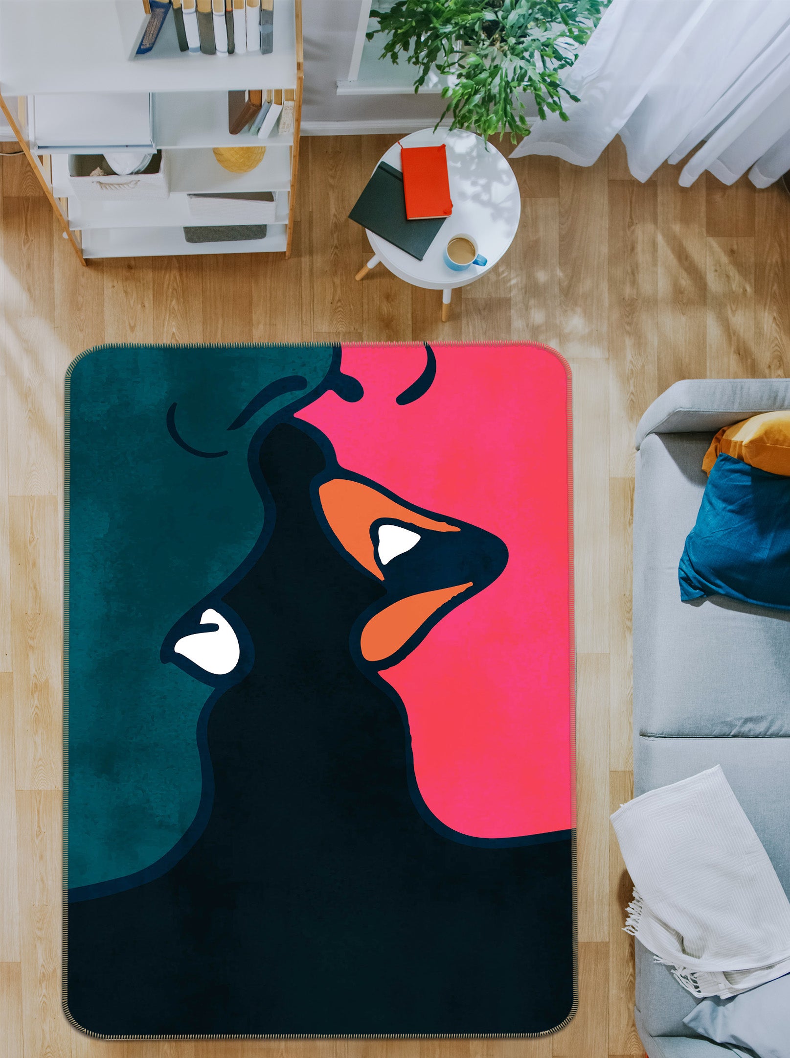 3D The Kiss 1019 Boris Draschoff Rug Non Slip Rug Mat