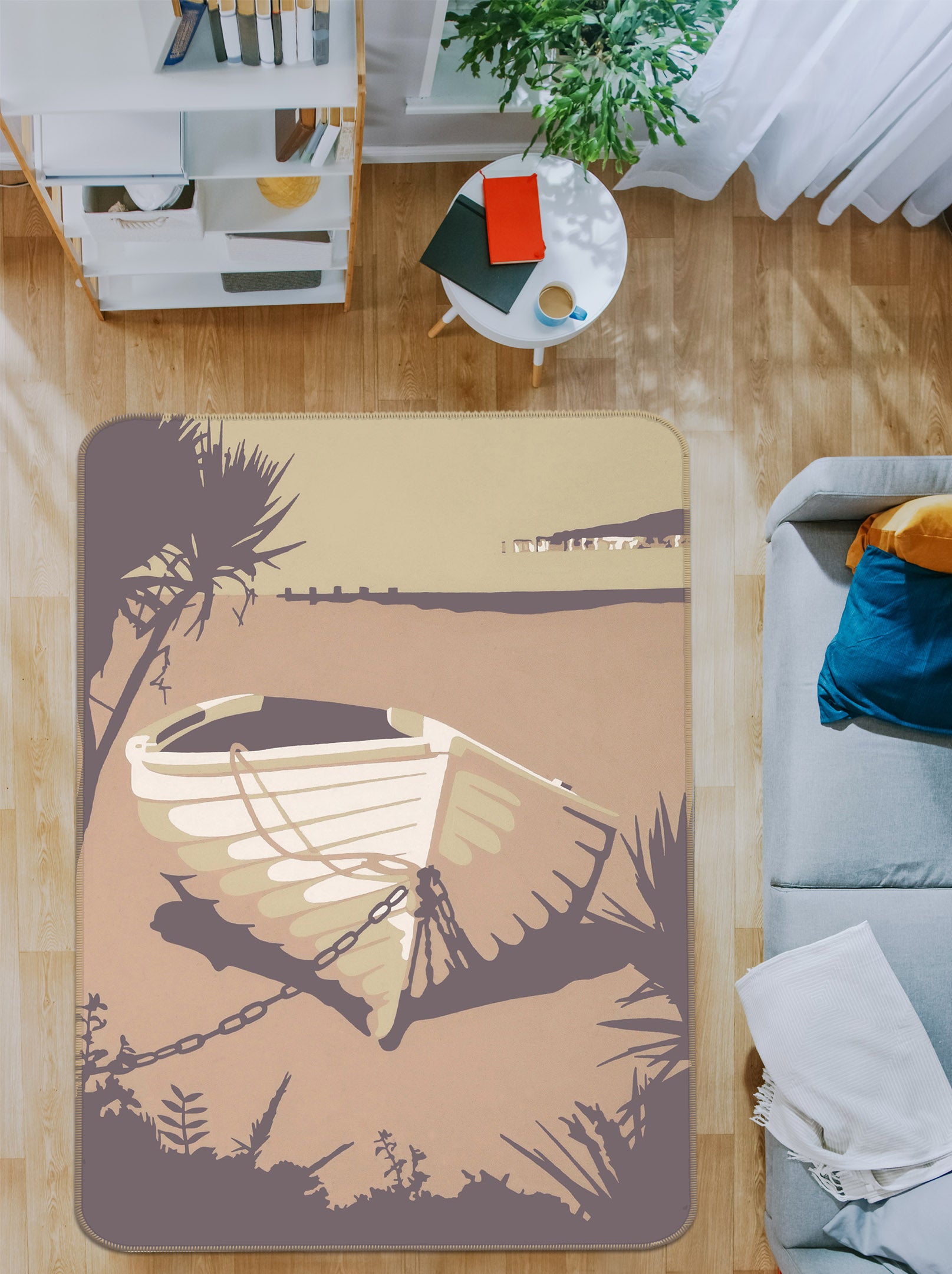 3D Sandbanks The Purbecks 1139 Steve Read Rug Non Slip Rug Mat