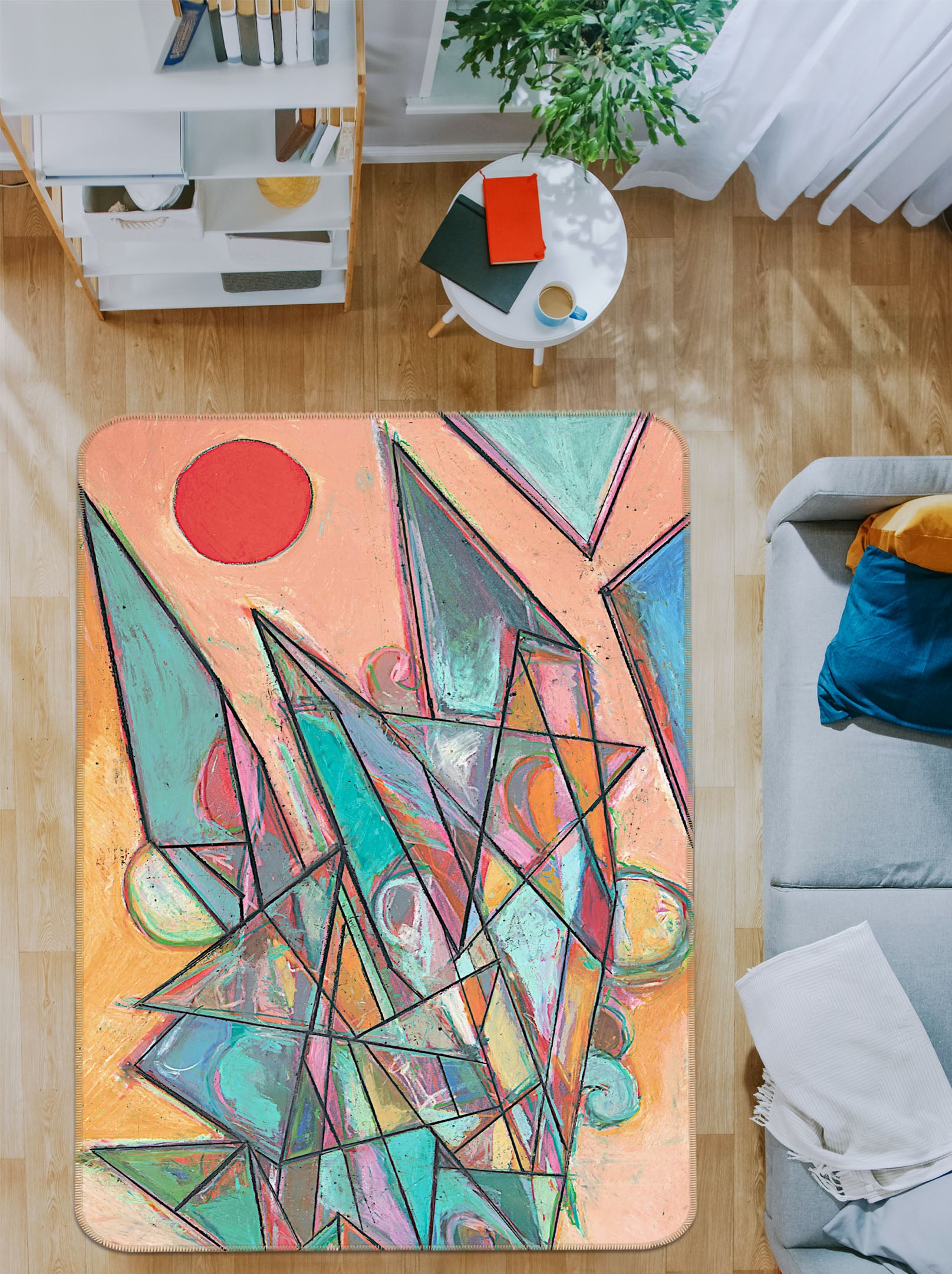 3D Color Origami 1026 Allan P. Friedlander Rug Non Slip Rug Mat