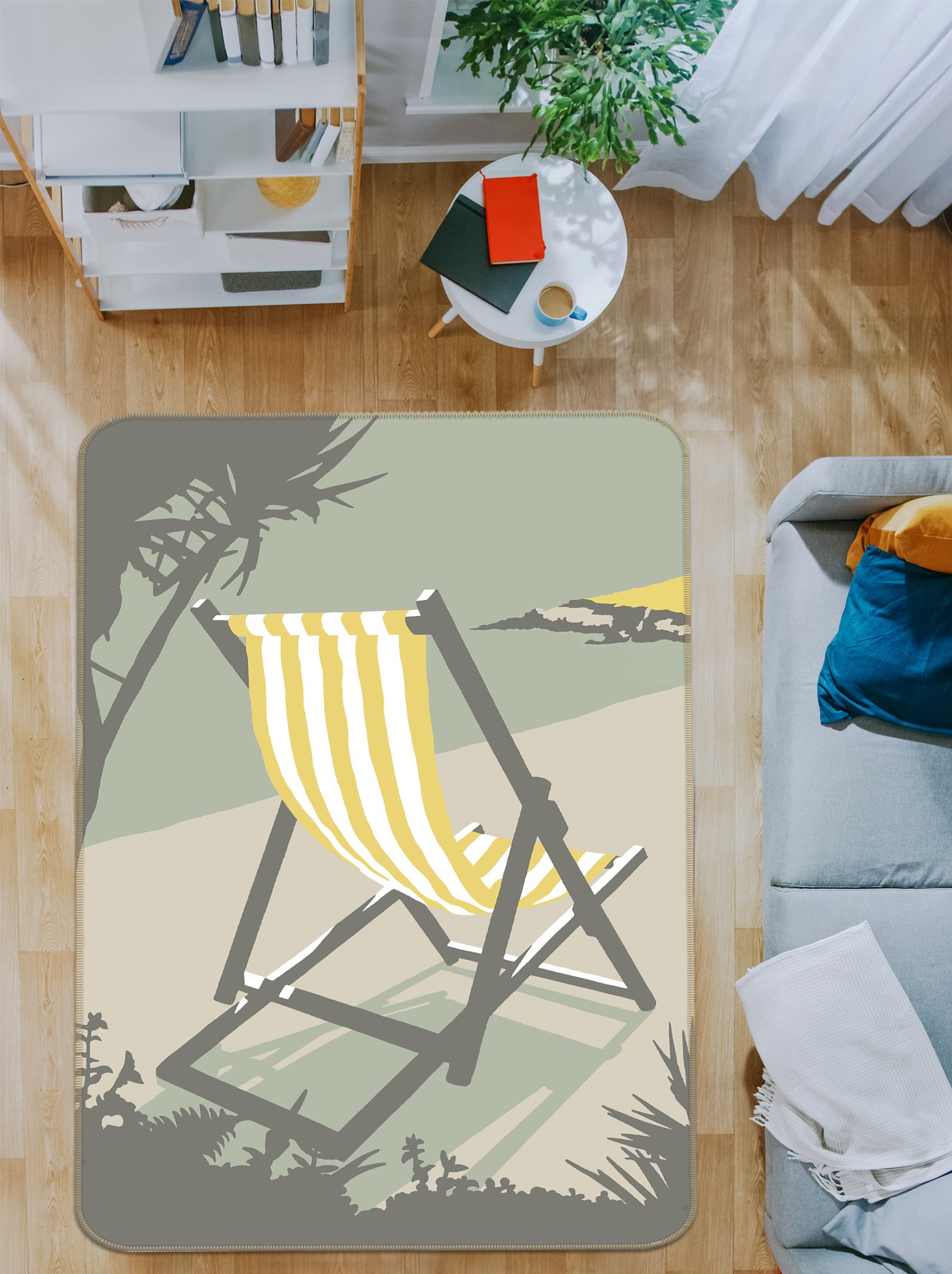 3D St Ives Deckchair 1156 Steve Read Rug Non Slip Rug Mat Mat