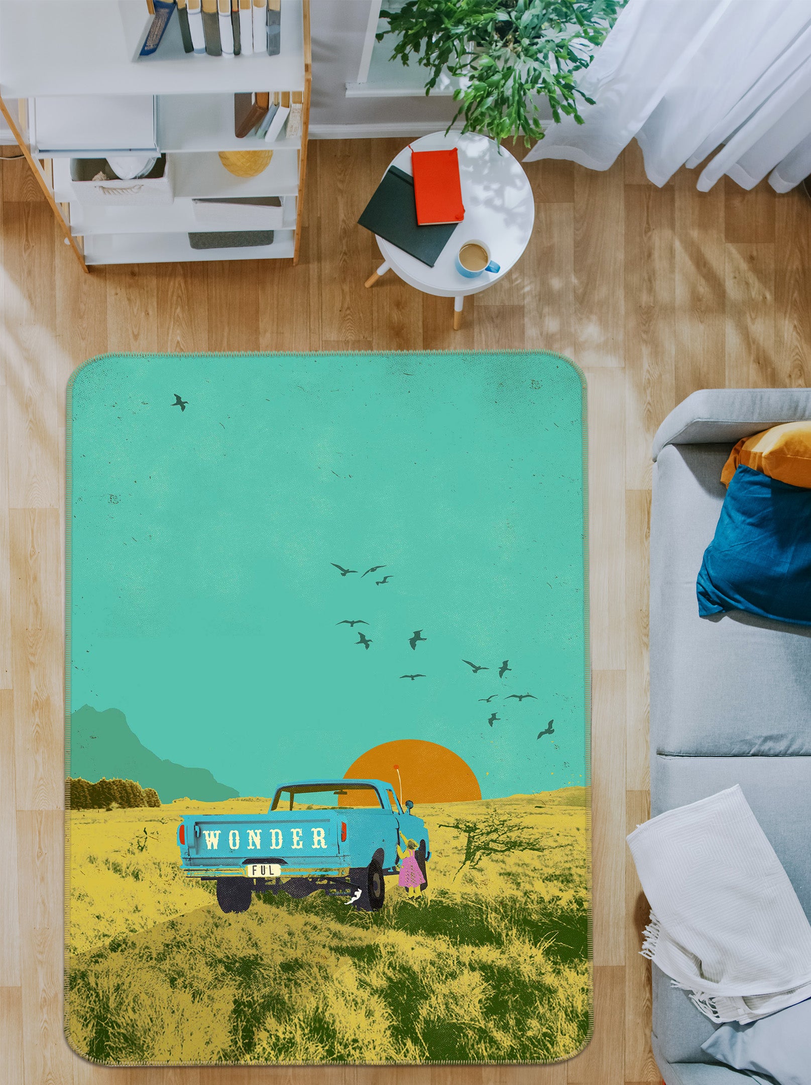 3D Prairie Truck 1020 Showdeer Rug Non Slip Rug Mat