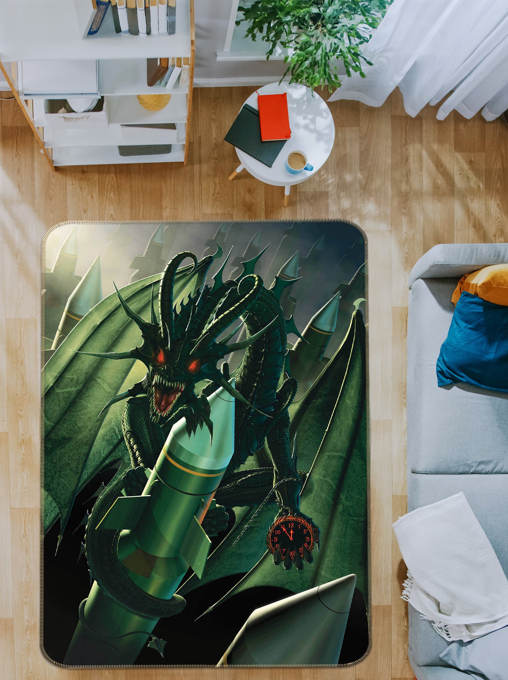 3D Doom Dragon 1031 Vincent Hie Rug Non Slip Rug Mat