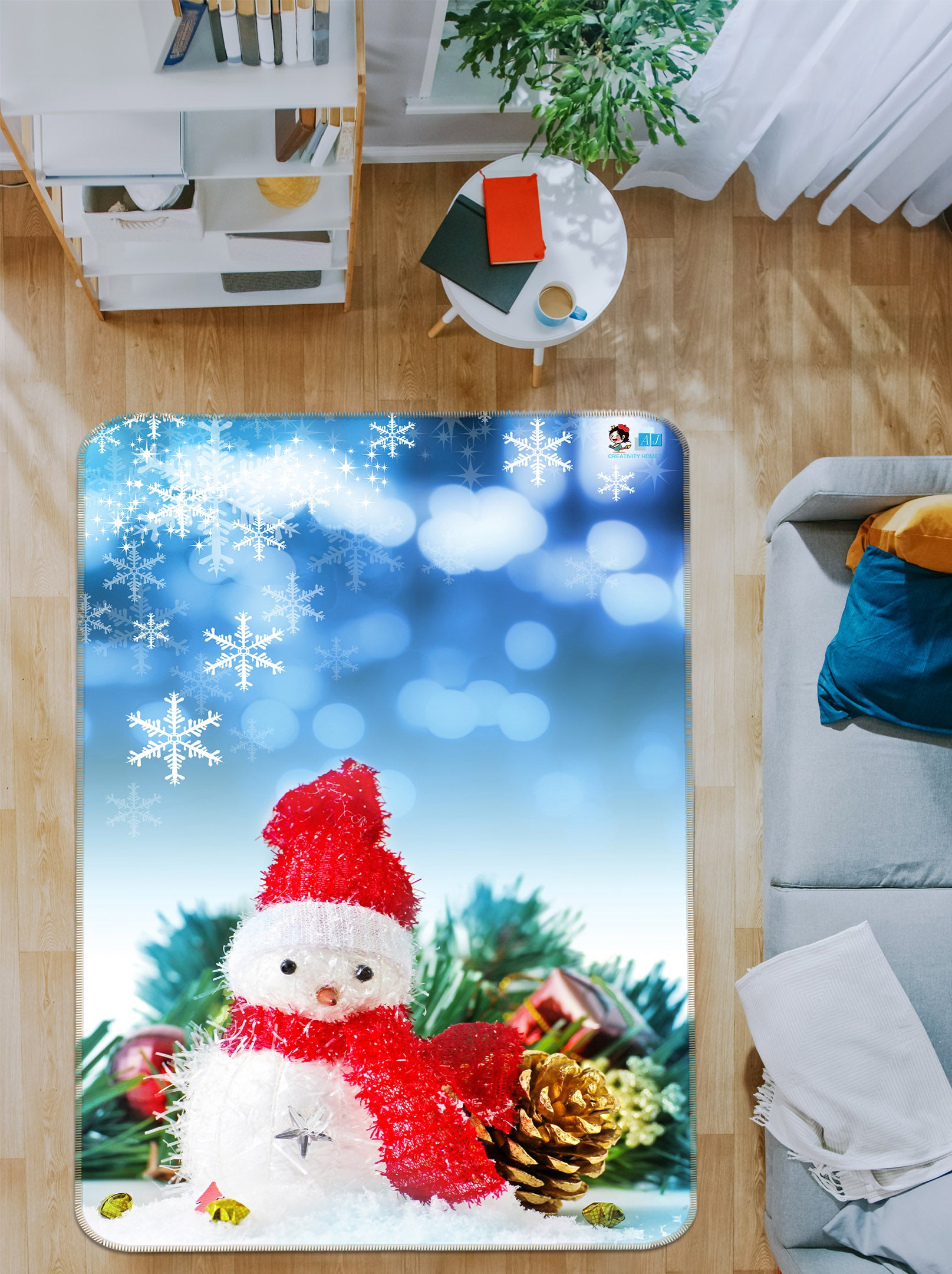 3D Snowman Doll 57024 Christmas Non Slip Rug Mat Xmas