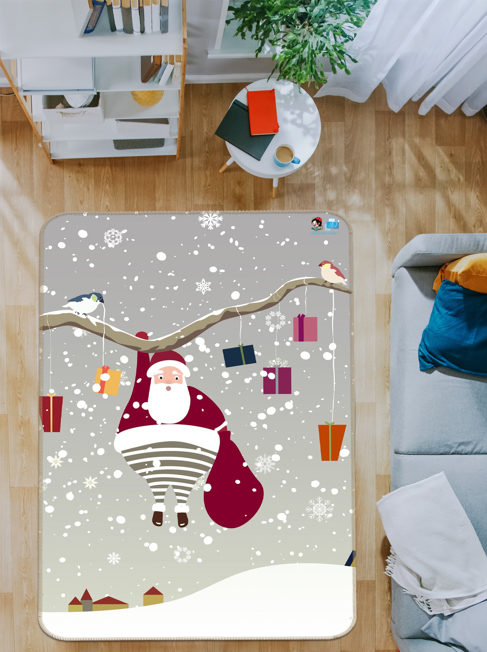 3D Santa Claus 57020 Christmas Non Slip Rug Mat Xmas