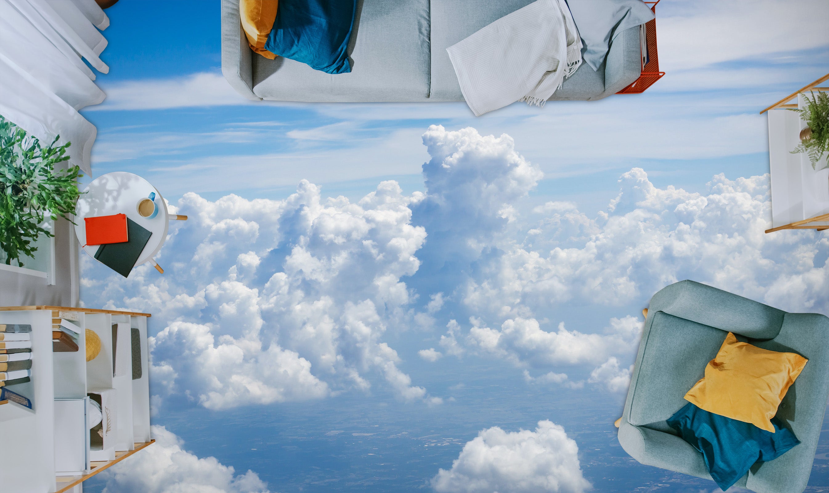 3D Dreamy Gentle Clouds 1225 Floor Mural