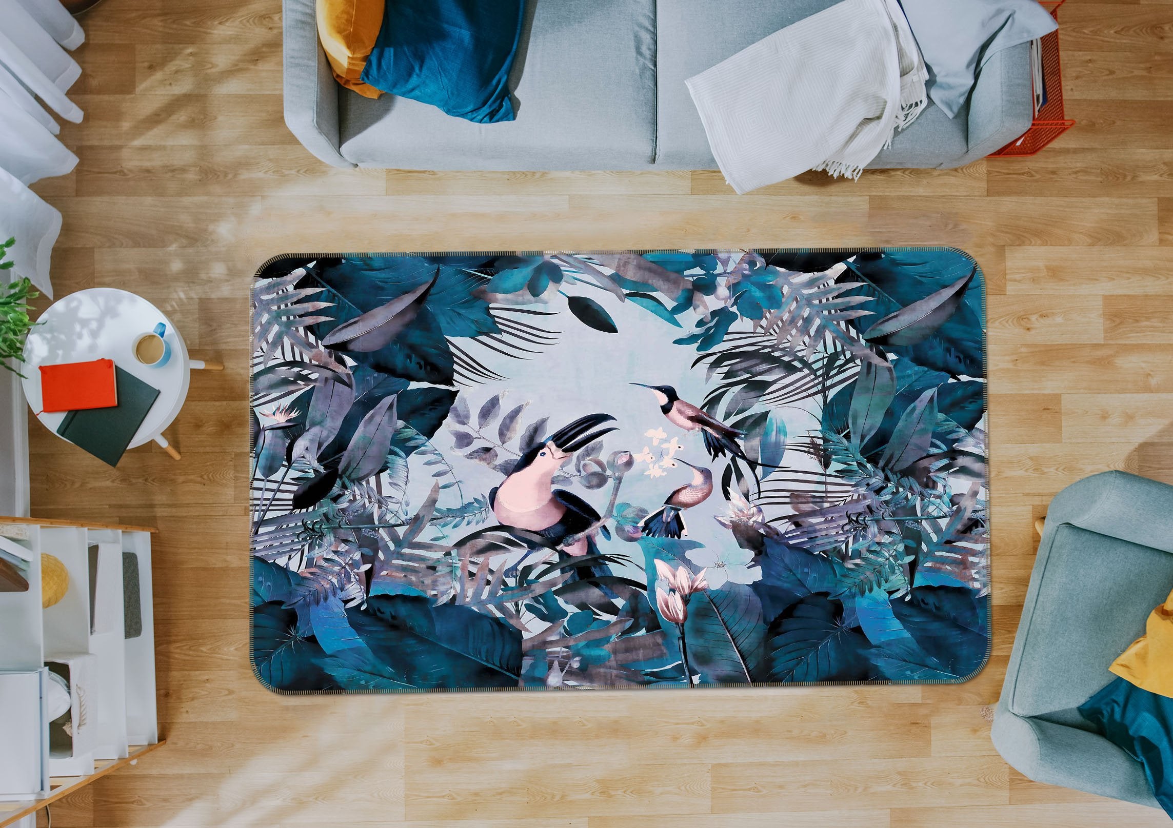 3D Bird Forest 1008 Andrea haase Rug Non Slip Rug Mat Mat AJ Creativity Home