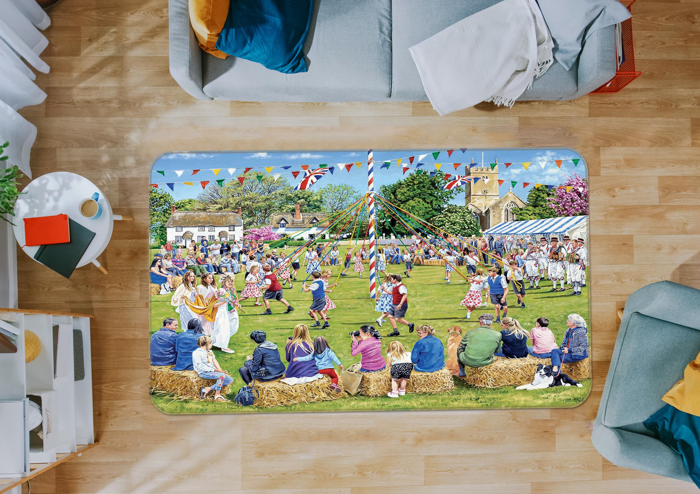 3D May Day Celebrations 1089 Trevor Mitchell Rug Non Slip Rug Mat