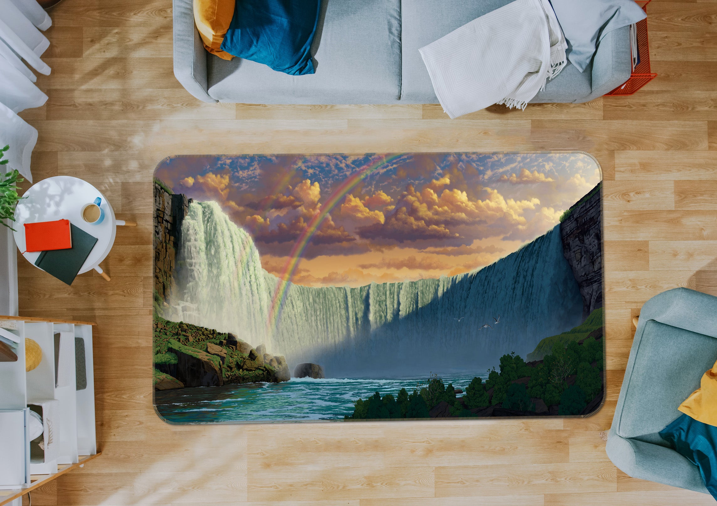 3D Niagara Falls 1095 Vincent Hie Rug Non Slip Rug Mat