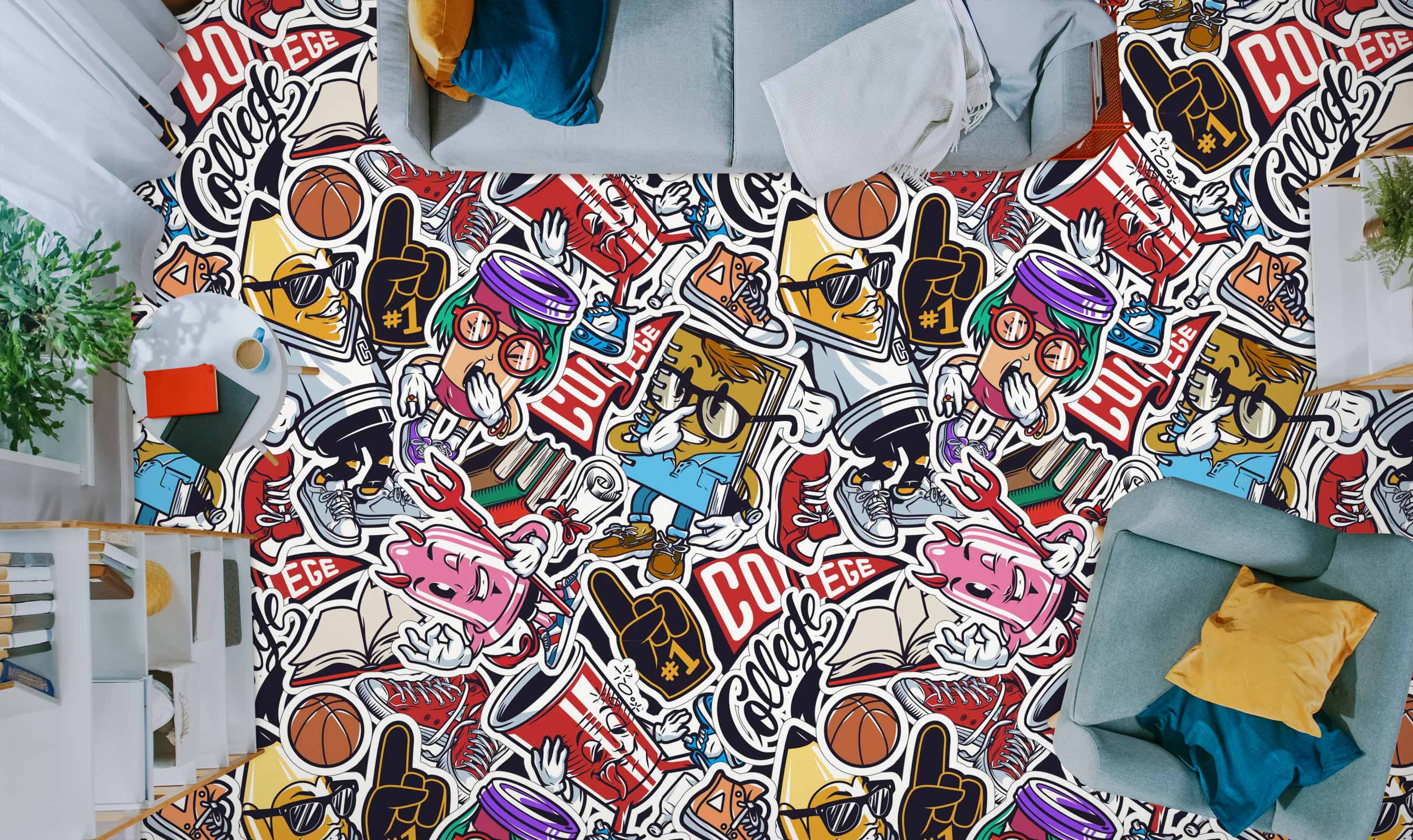 3D Cool Canned Art 1109 Floor Mural Wallpaper Murals Self-Adhesive Removable Print Epoxy