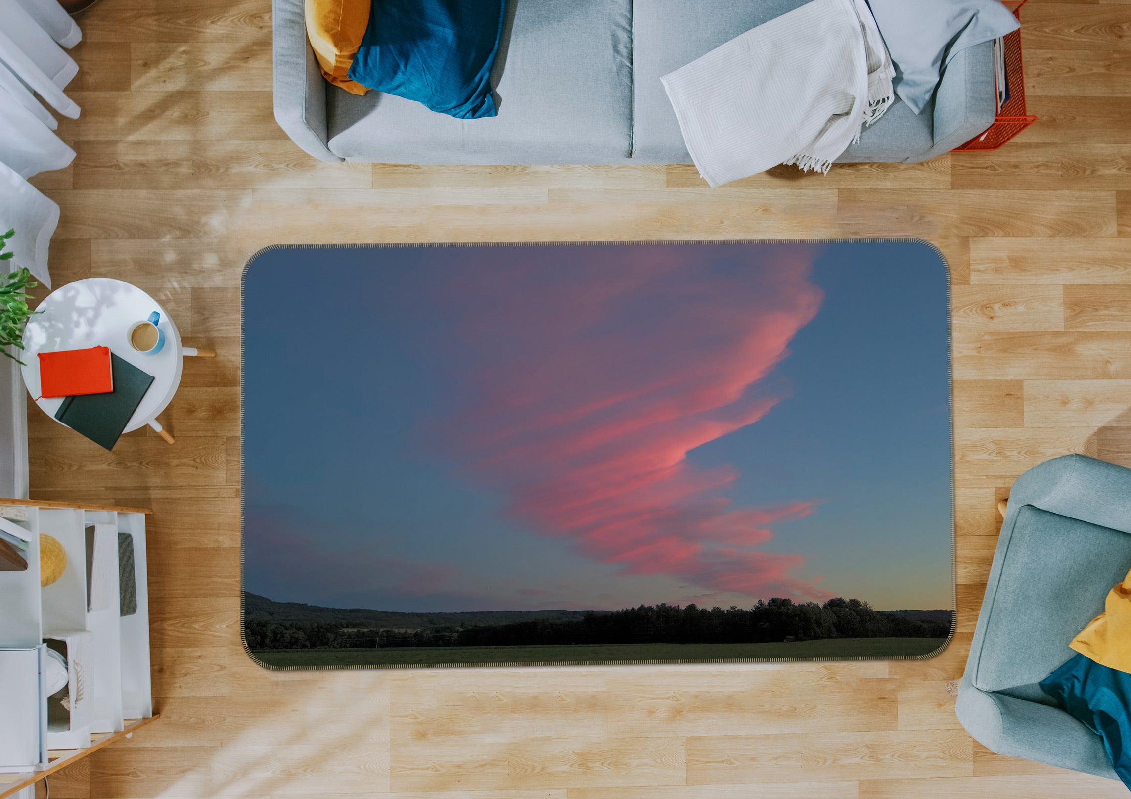 3D Pink Cloud 1029 Jerry LoFaro Rug Non Slip Rug Mat