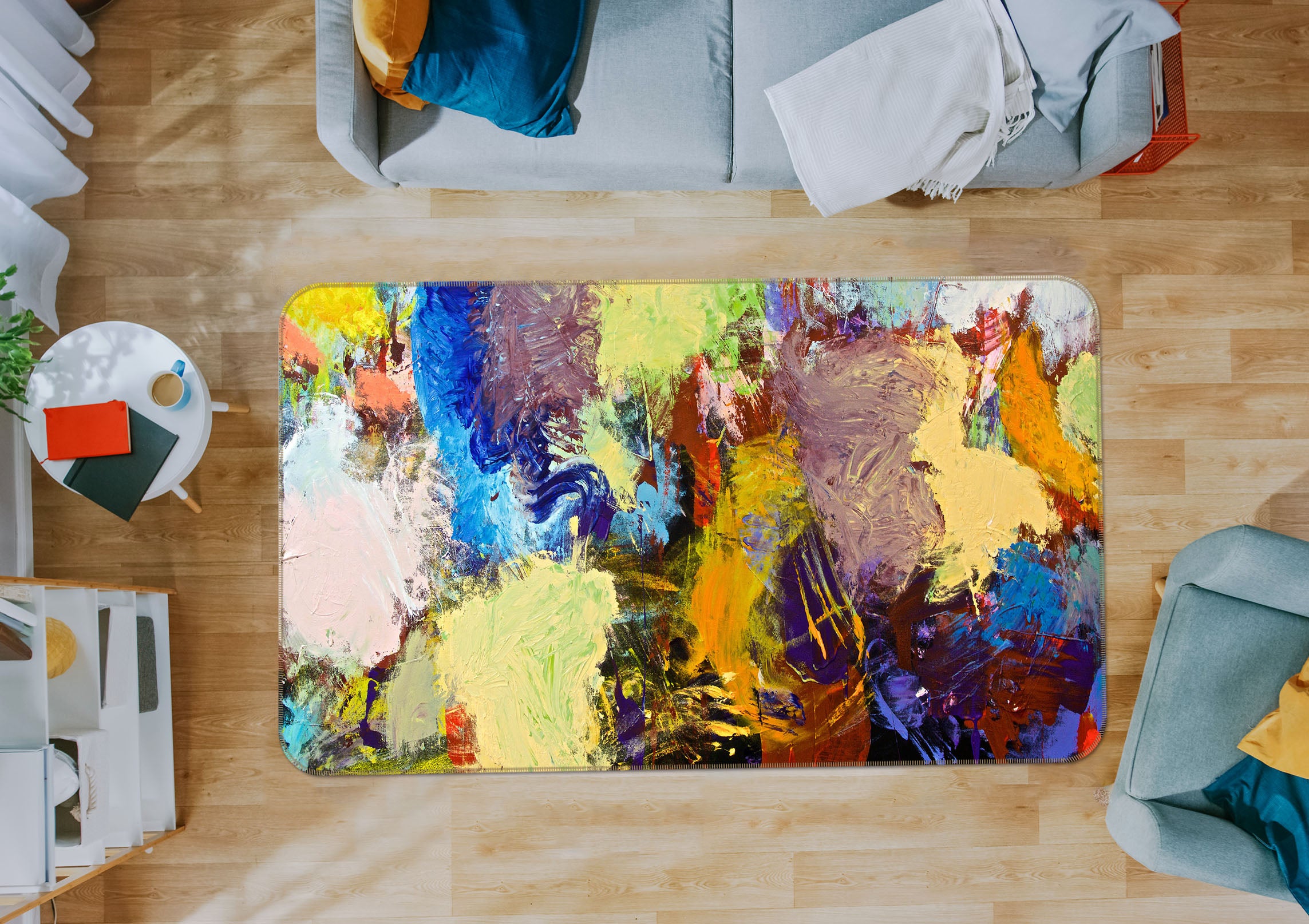 3D Color Graffiti 1014 Allan P. Friedlander Rug Non Slip Rug Mat