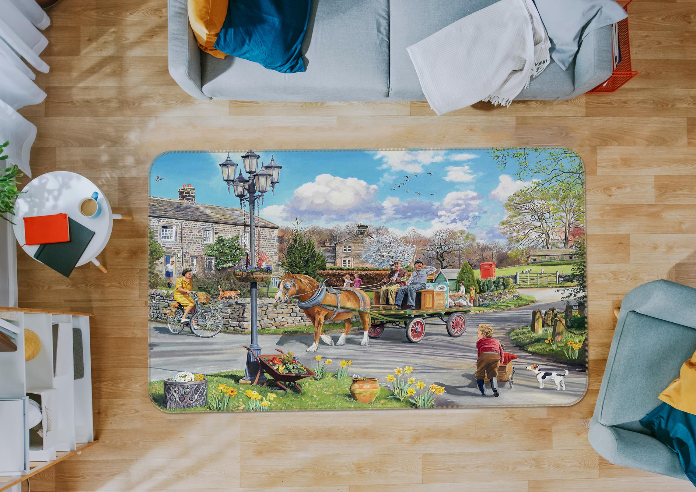 3D Carriage 1098 Trevor Mitchell Rug Non Slip Rug Mat