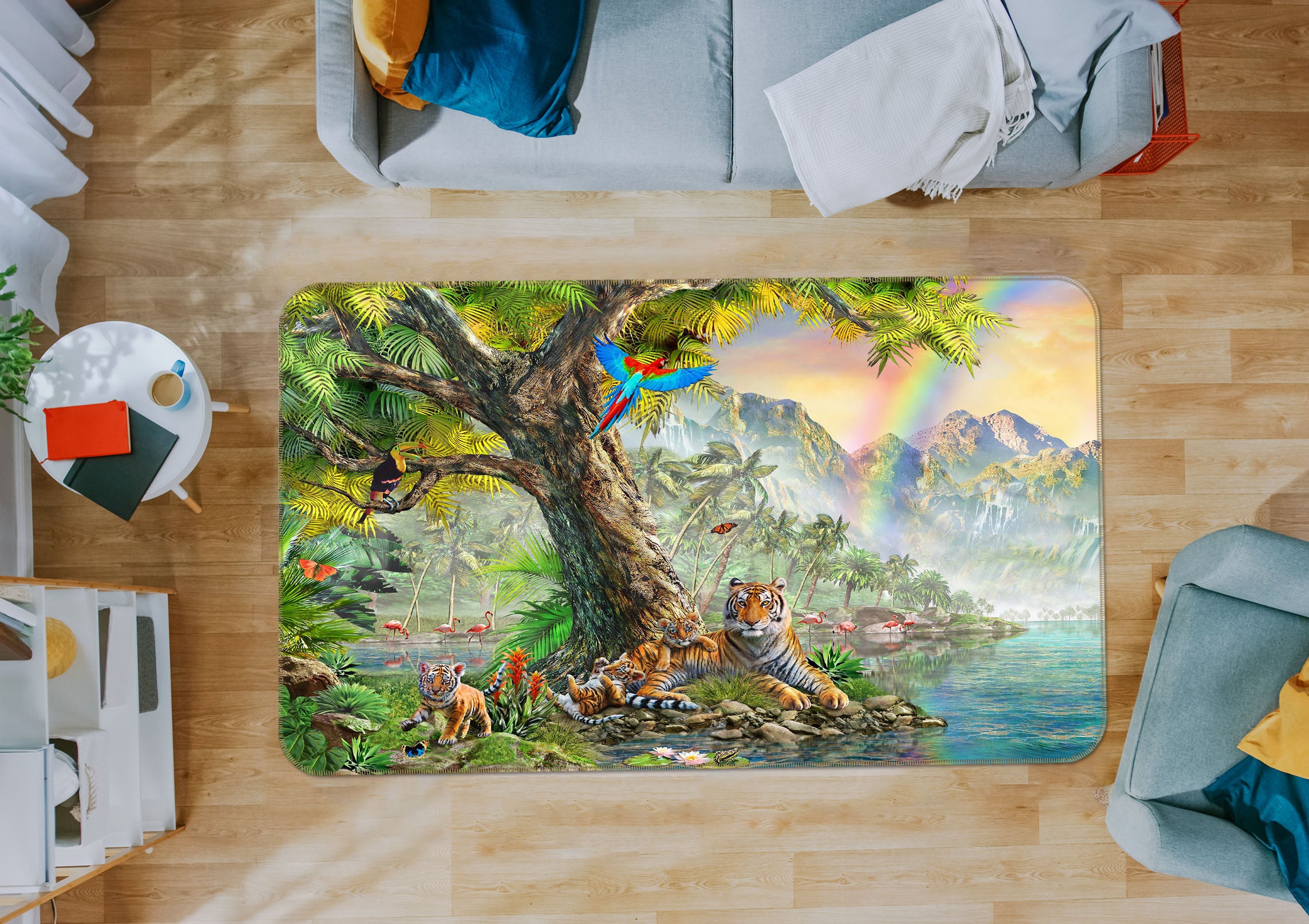 3D Forest Lake 1064 Adrian Chesterman Rug Non Slip Rug Mat