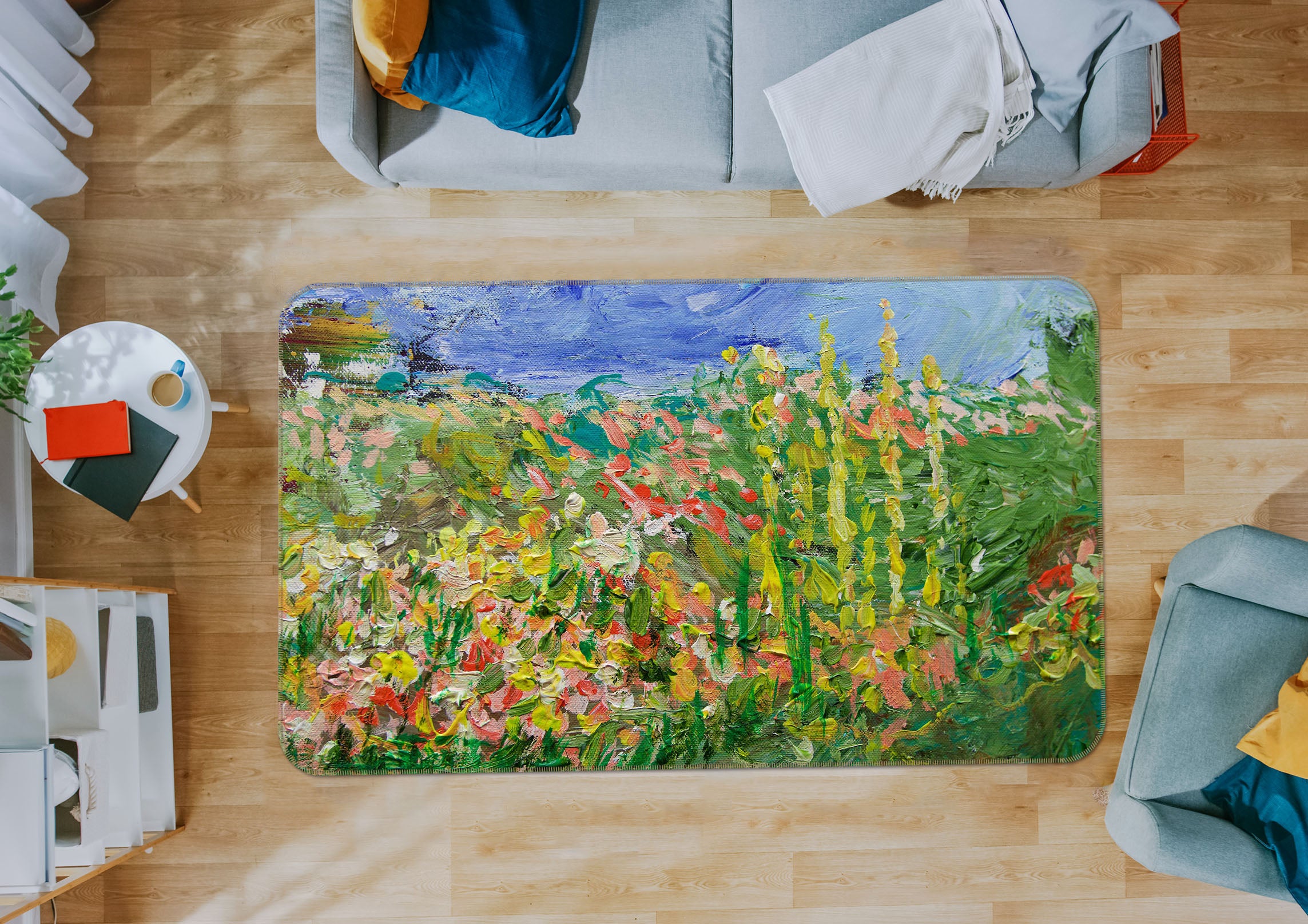 3D Abstract Garden 1094 Allan P. Friedlander Rug Non Slip Rug Mat