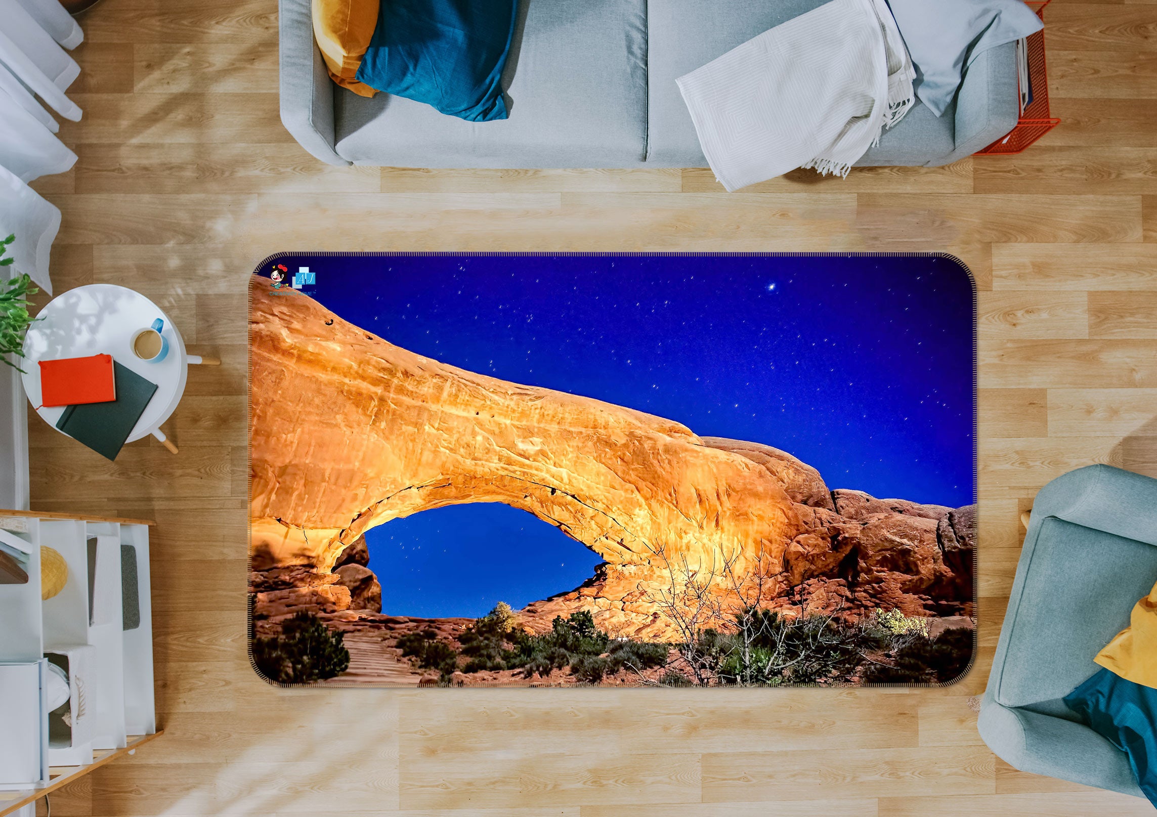 3D Starry Sky Stone 5155 Beth Sheridan Rug Non Slip Rug Mat