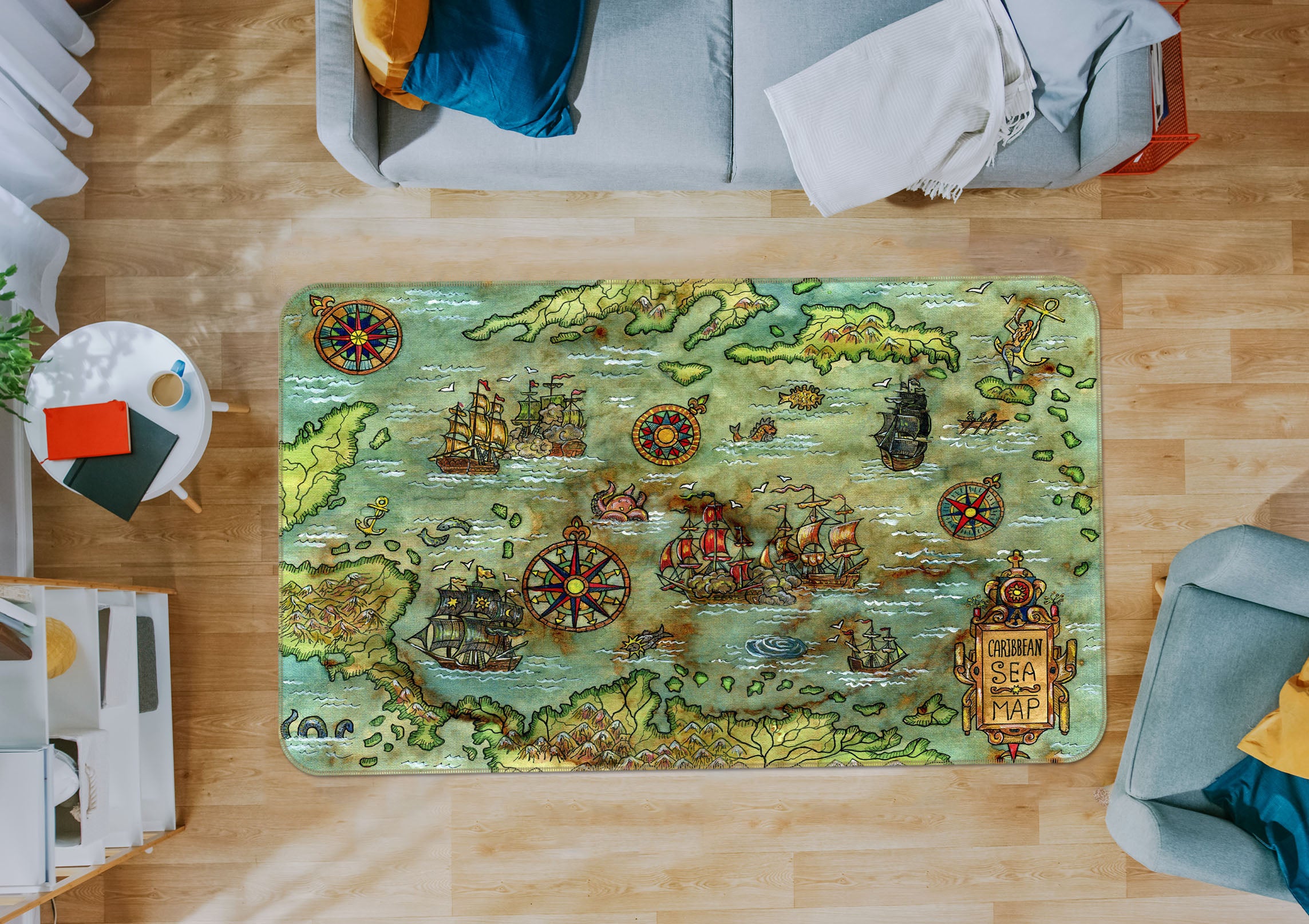 3D Abstract Art 294 World Map Non Slip Rug Mat