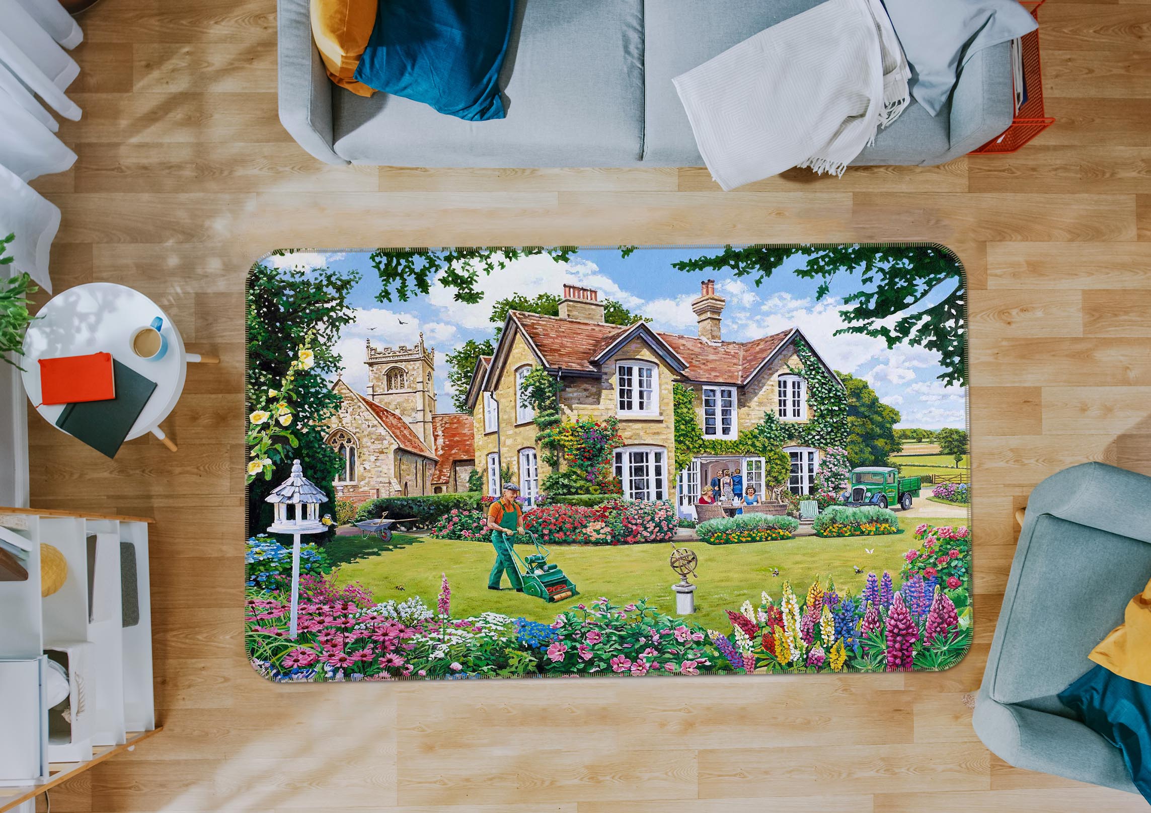 3D The Vicarage 1120 Trevor Mitchell Rug Non Slip Rug Mat