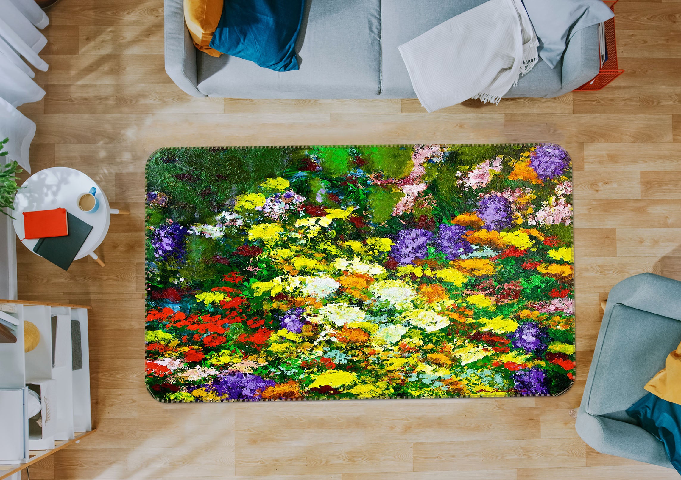 3D Beautiful Flowers 1066 Allan P. Friedlander Rug Non Slip Rug Mat