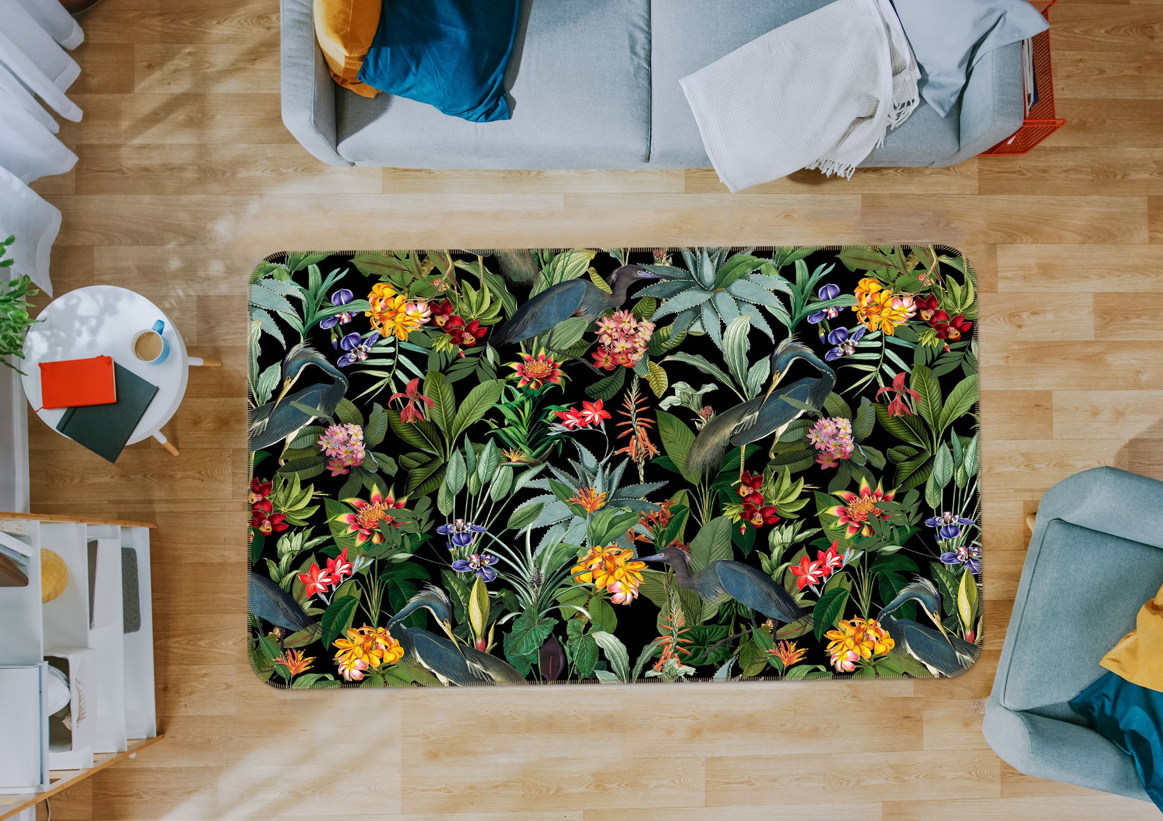 3D Yellow Flowers 101 Uta Naumann Rug Non Slip Rug Mat