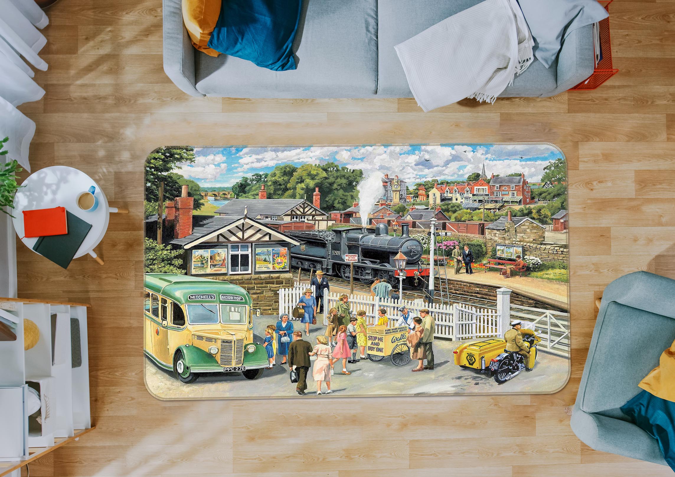 3D Ice Cream Station 1099 Trevor Mitchell Rug Non Slip Rug Mat