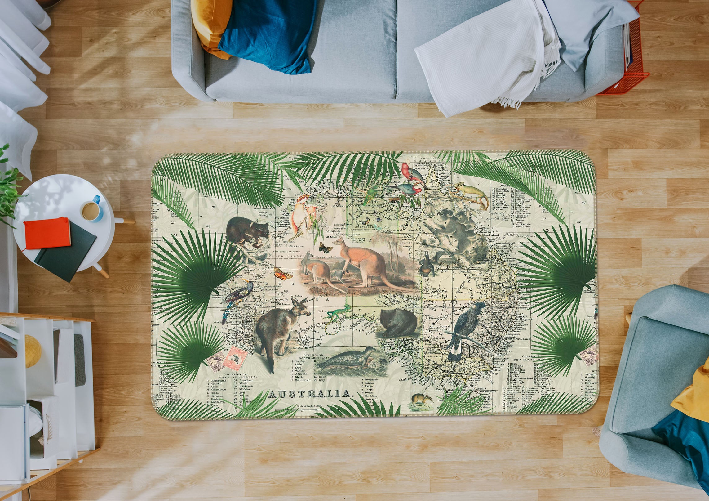 3D Kangaroo Home 1001 Andrea haase Rug Non Slip Rug Mat