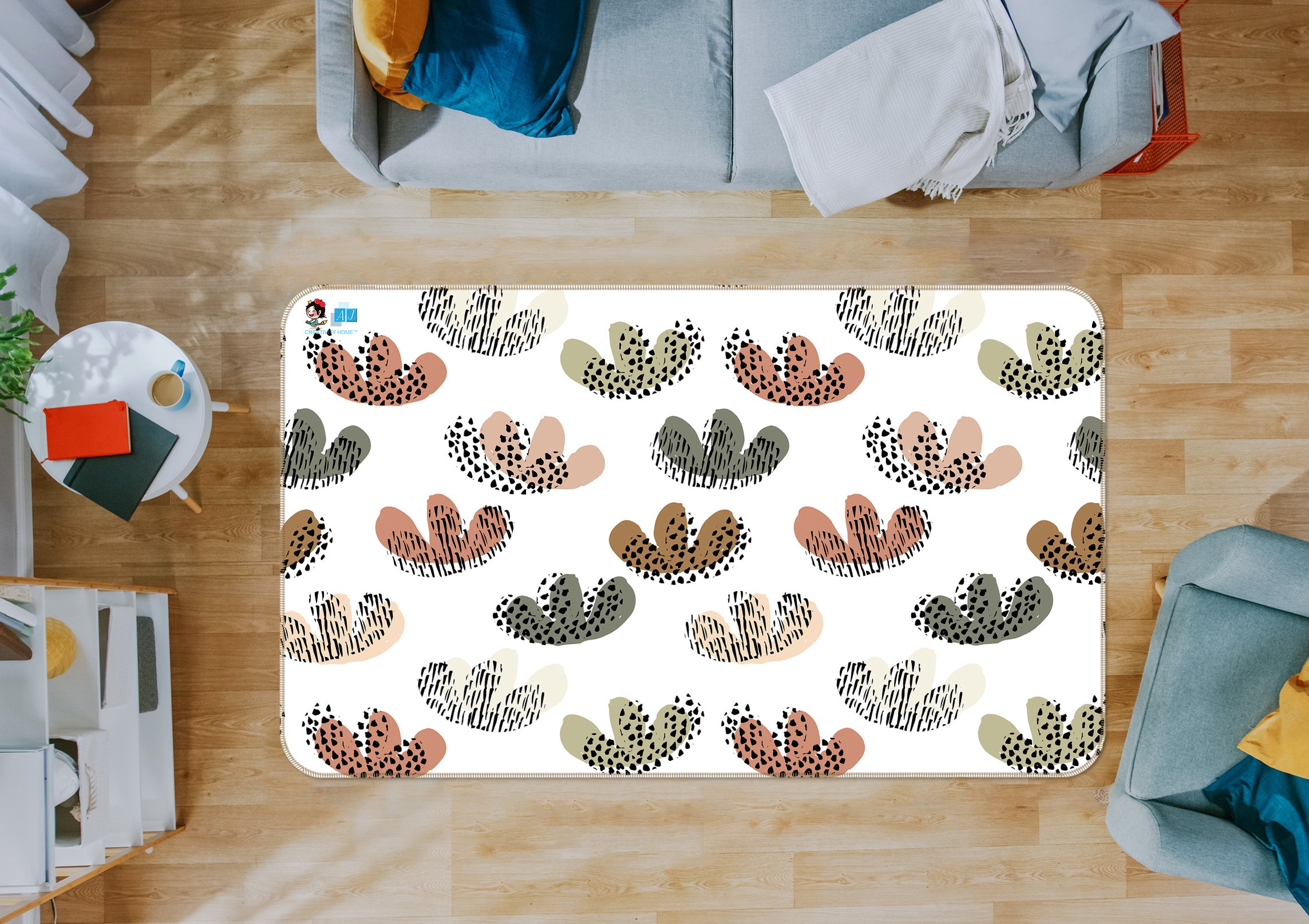 3D Three Patterns 10771 Kashmira Jayaprakash Rug Non Slip Rug Mat