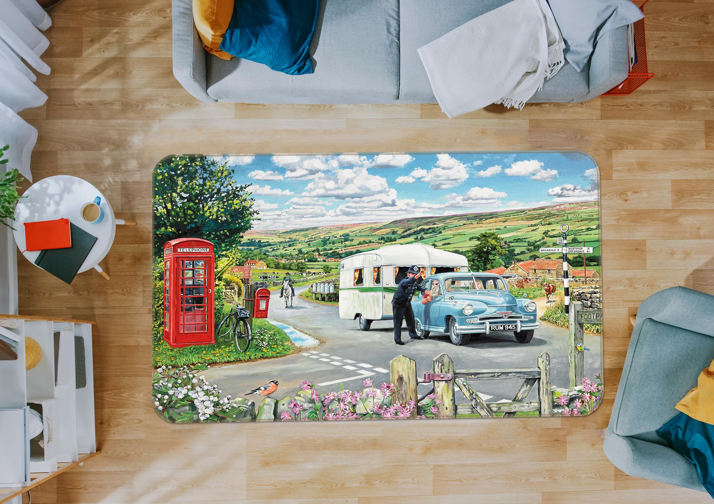 3D Directions 1070 Trevor Mitchell Rug Non Slip Rug Mat