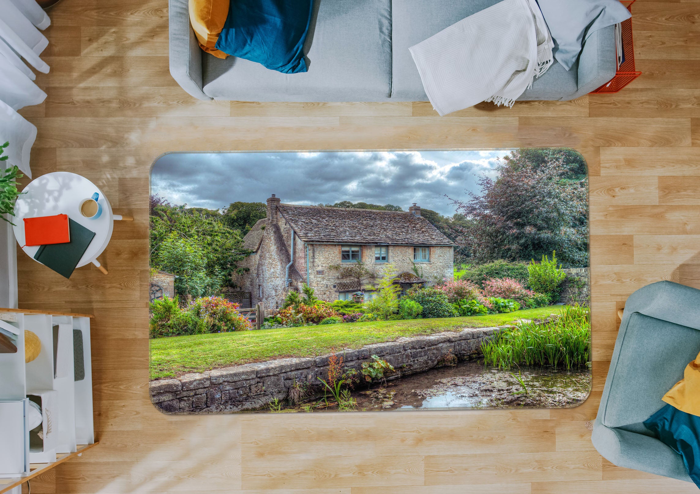 3D Countryside Village 1008 Assaf Frank Rug Non Slip Rug Mat