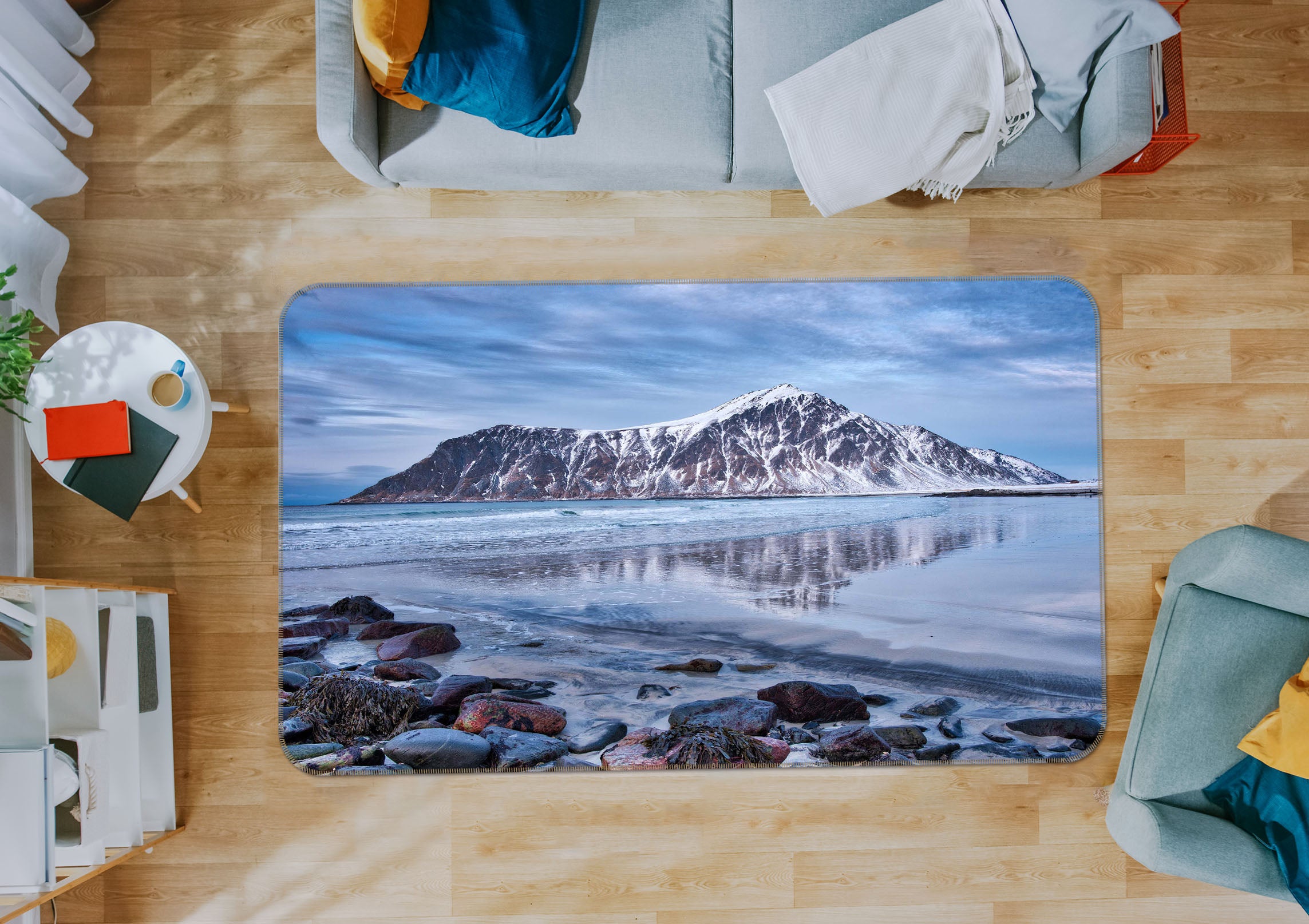 3D Glacier 1107 Marco Carmassi Rug Non Slip Rug Mat