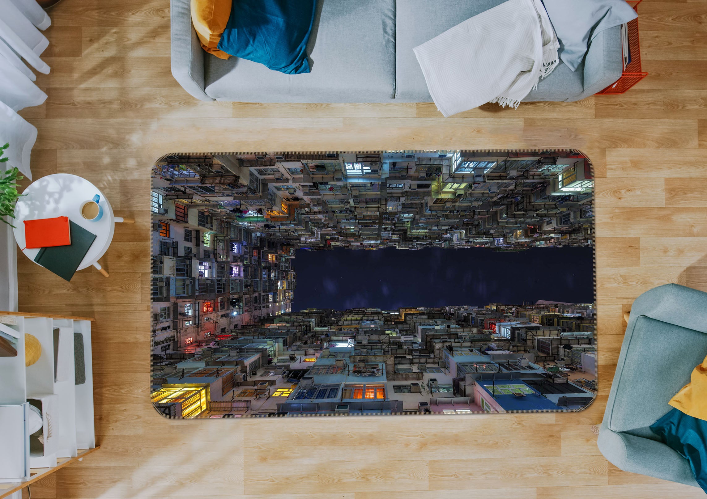 3D Tall Building 1180 Marco Carmassi Rug Non Slip Rug Mat