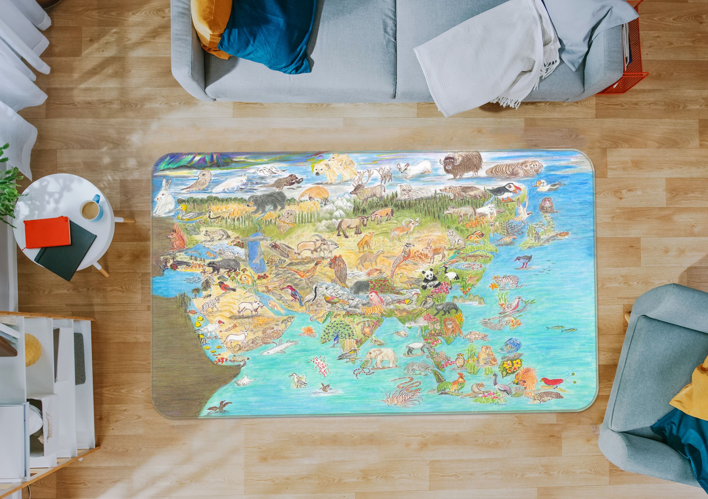 3D Africa Animals 1049 Michael Sewell Rug Non Slip Rug Mat