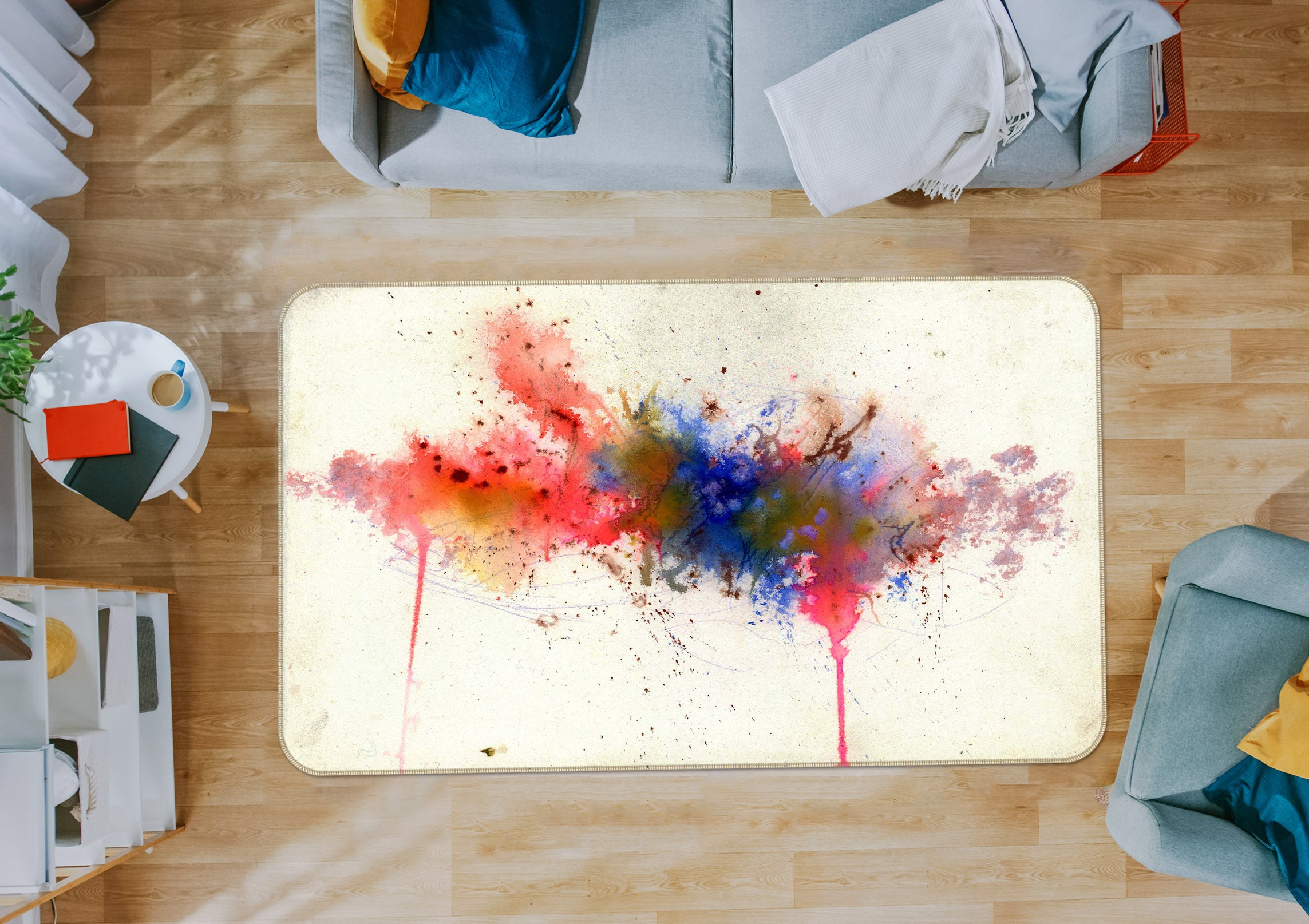 3D Vibrant Colors 1010 Anne Farrall Doyle Rug Non Slip Rug Mat