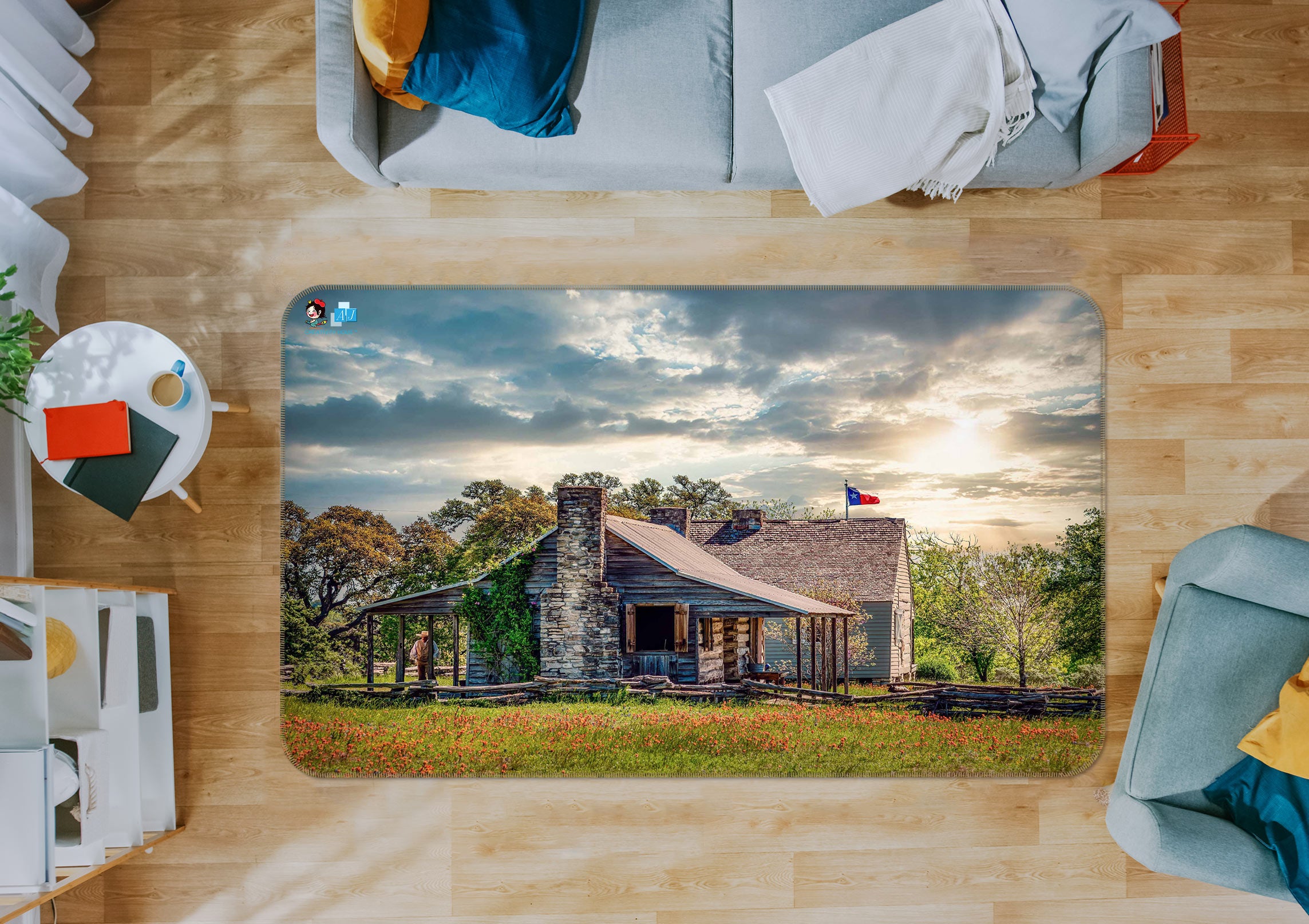 3D Grass House 5152 Beth Sheridan Rug Non Slip Rug Mat