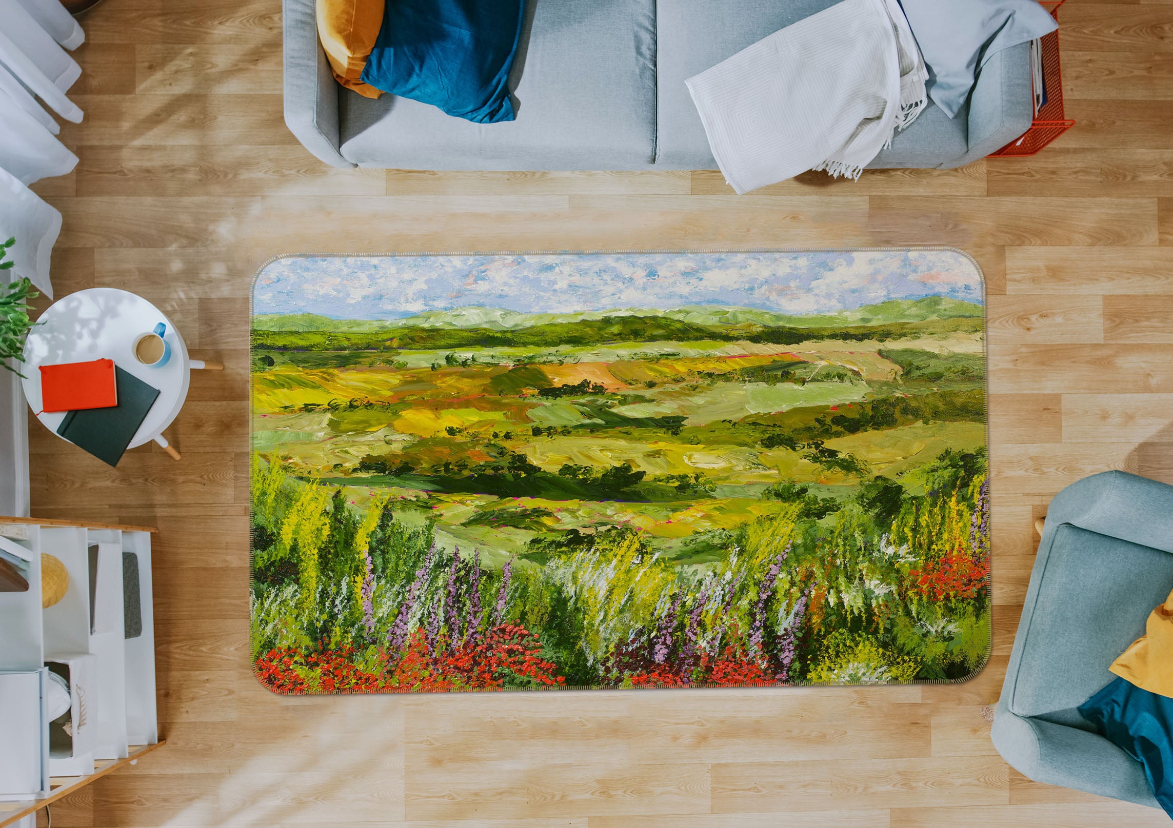 3D Golden Steppe 1024 Allan P. Friedlander Rug Non Slip Rug Mat