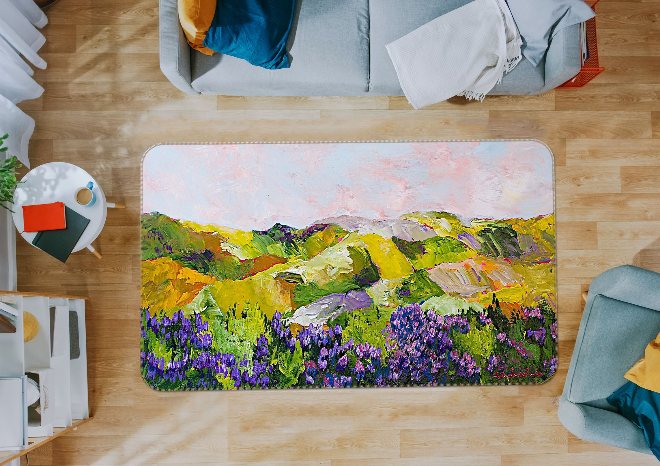 3D Watercolor Painting 1044 Allan P. Friedlander Rug Non Slip Rug Mat