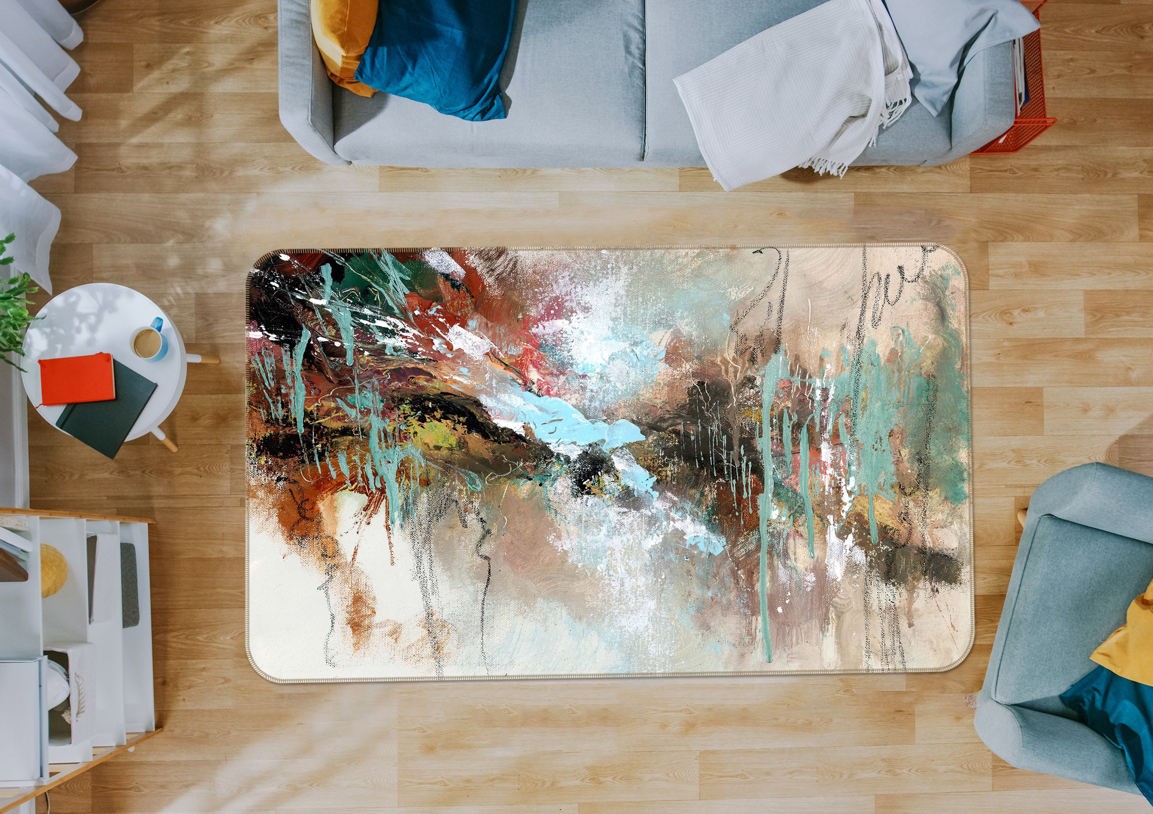 3D Color Splash 1008 Anne Farrall Doyle Rug Non Slip Rug Mat