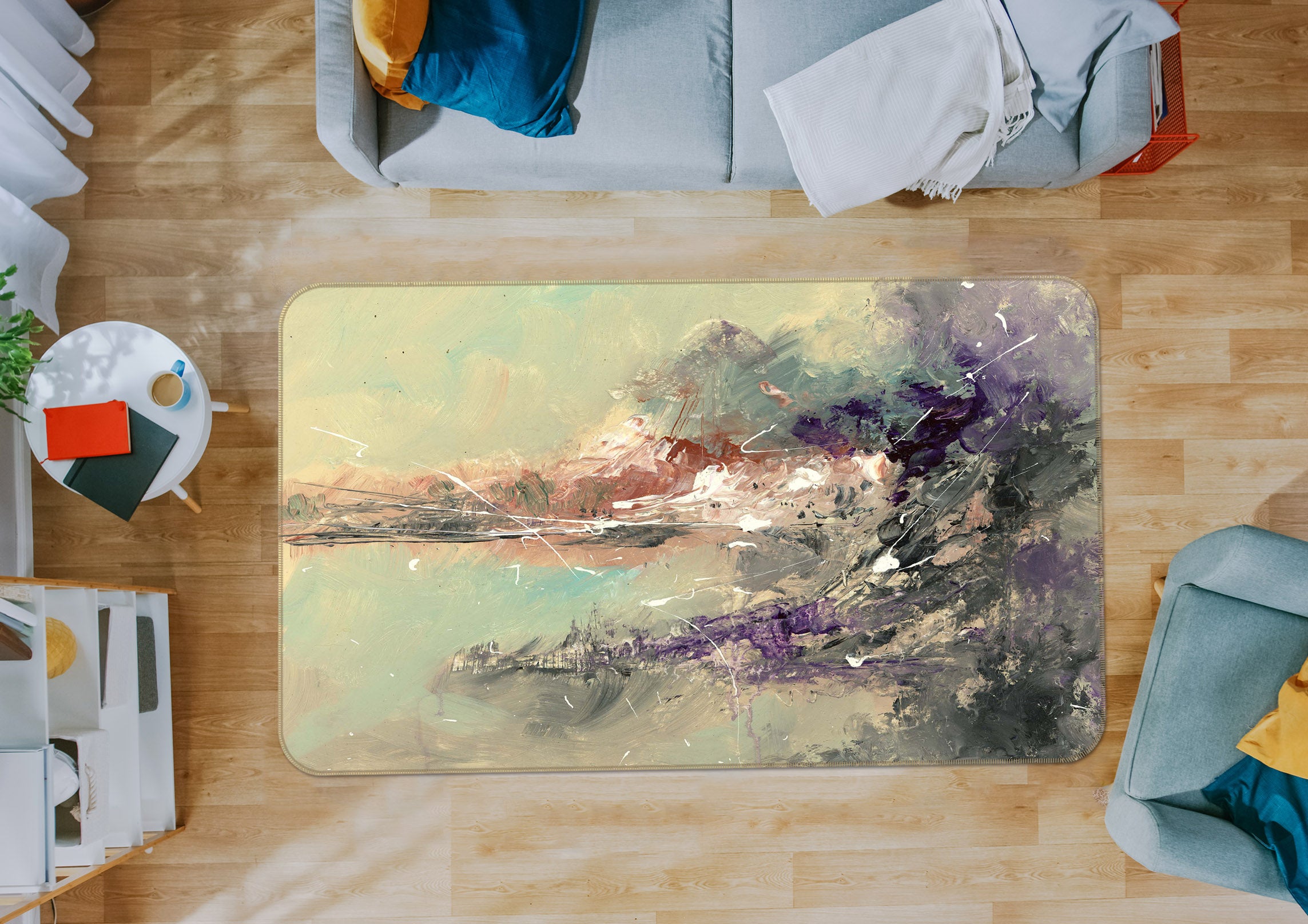 3D Grassland Colors 1011 Anne Farrall Doyle Rug Non Slip Rug Mat