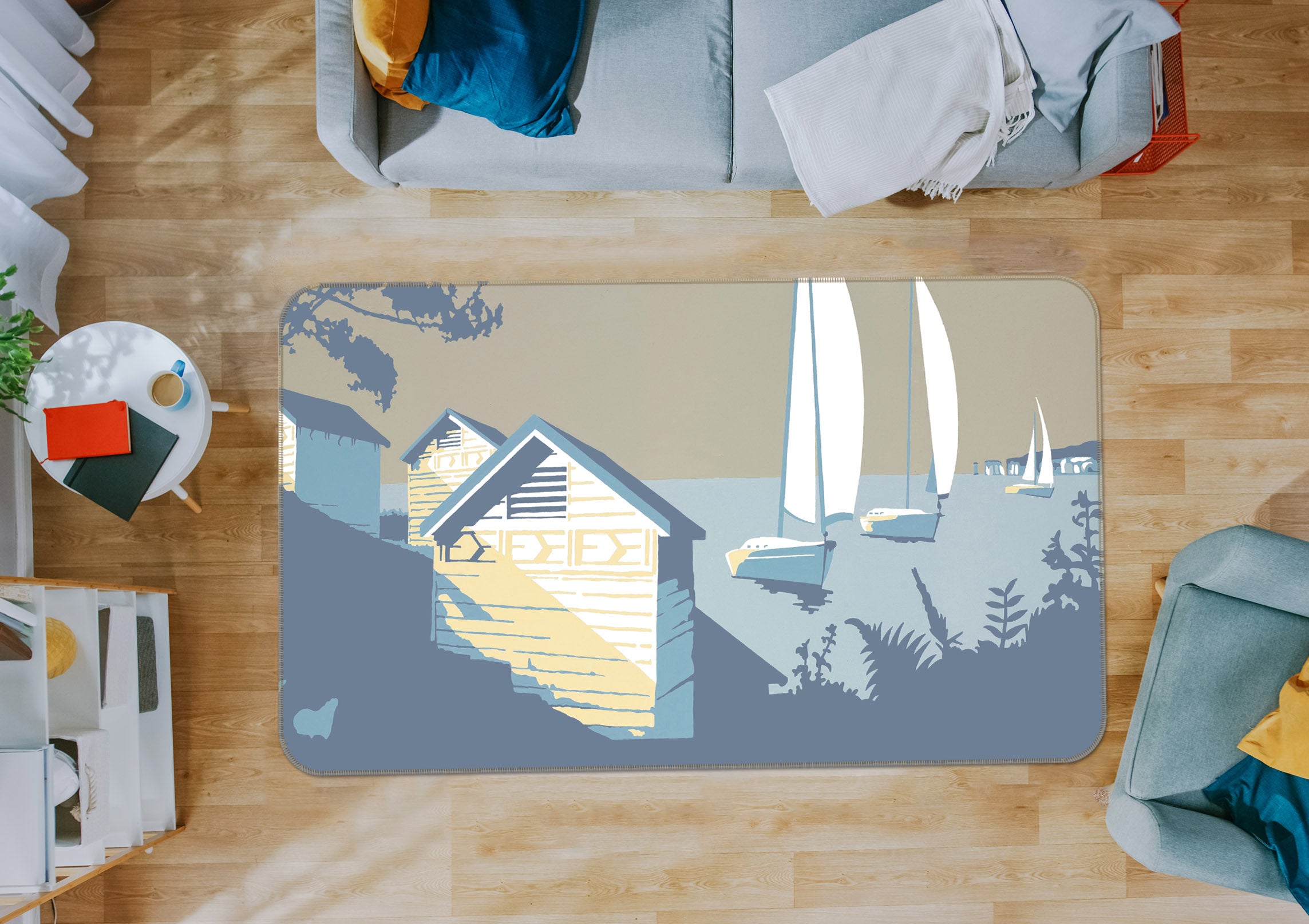 3D Sandbanks And The Purbecks 1168 Steve Read Rug Non Slip Rug Mat