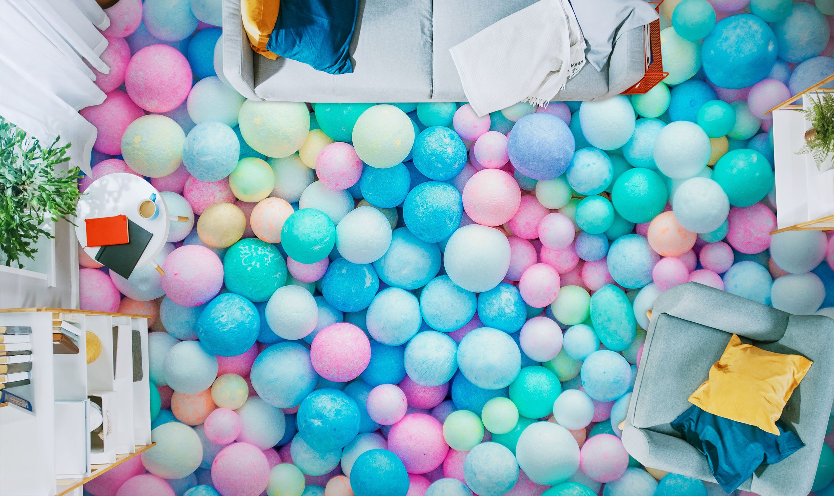 3D Sweet Colorful Balls 833 Floor Mural Wallpaper Murals Rug & Mat Print Epoxy waterproof bath floor